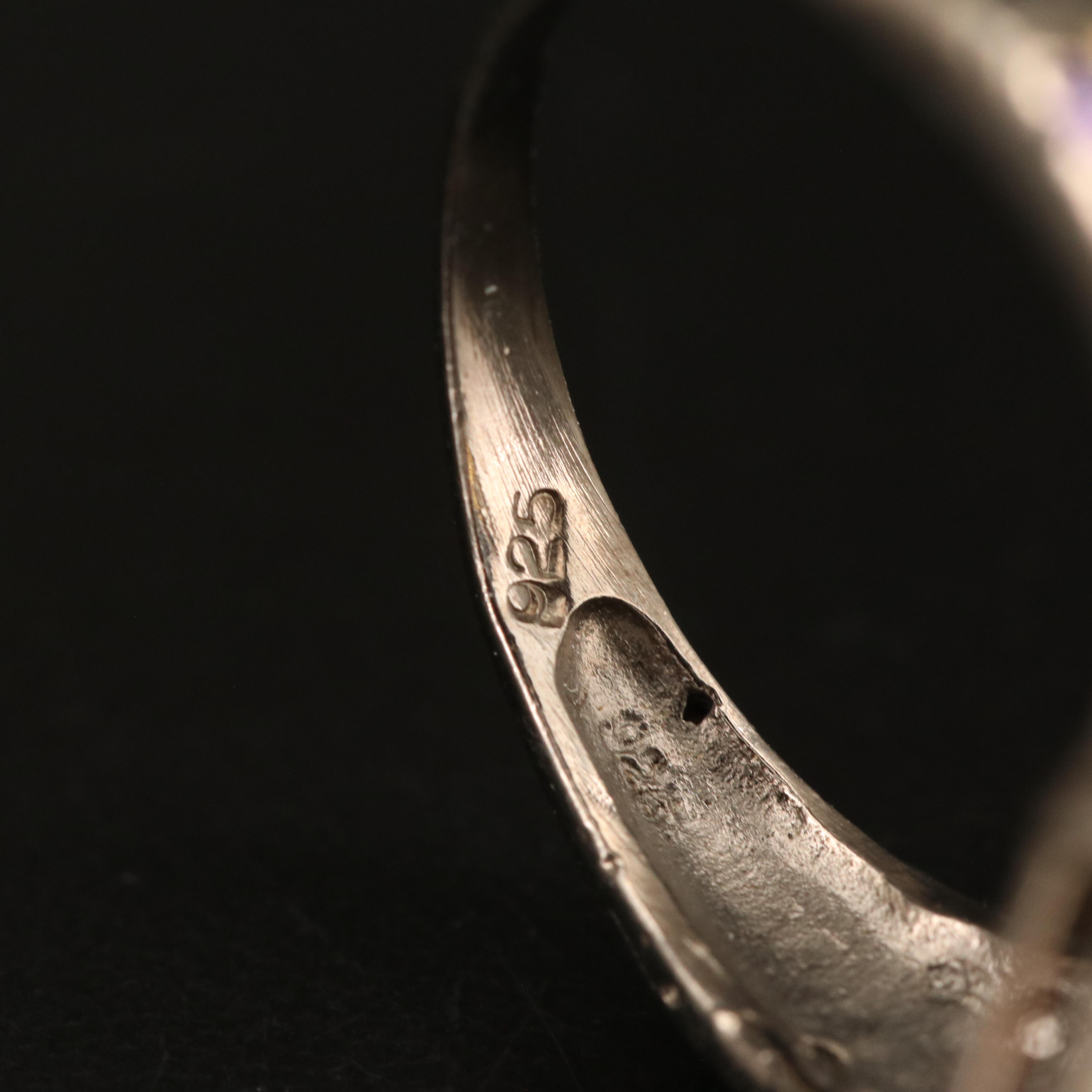 Sterling Opal and Amethyst Ring