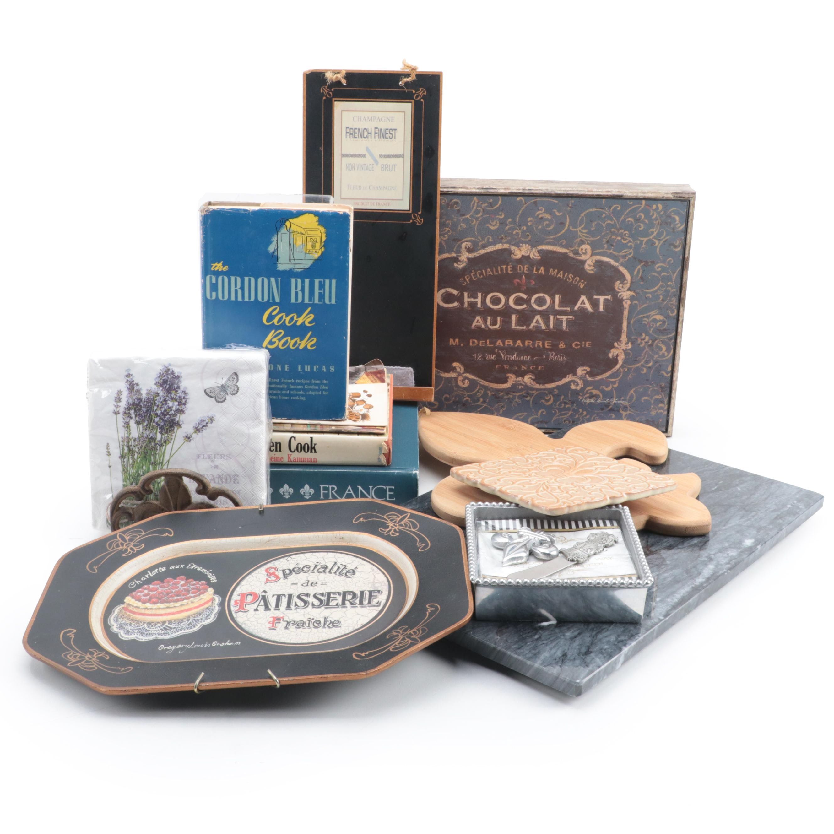 French Themed Table Accessories, Wall Décor and Cookbooks