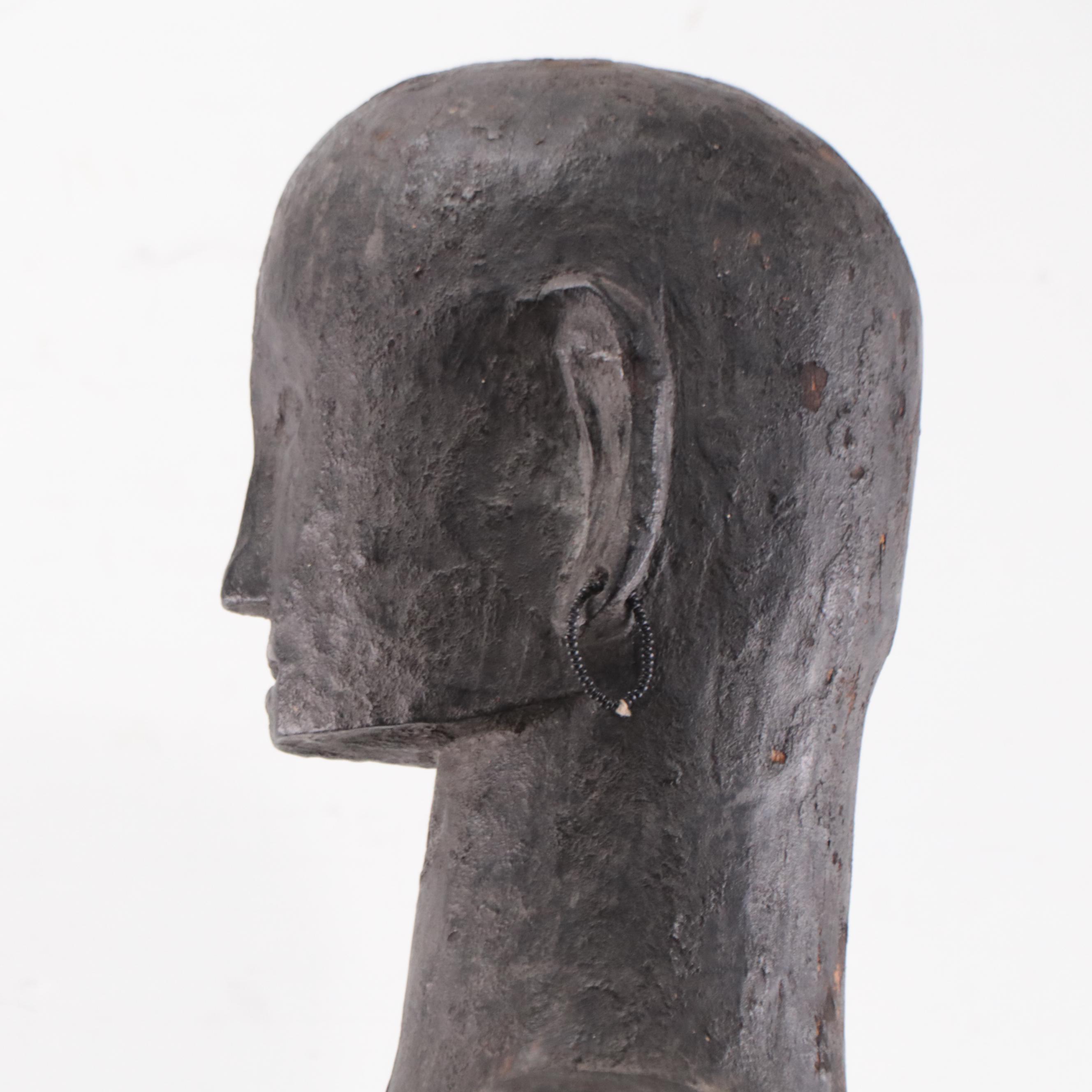 Igorot Hand-Carved Wooden Figure With Bowl, Philippines