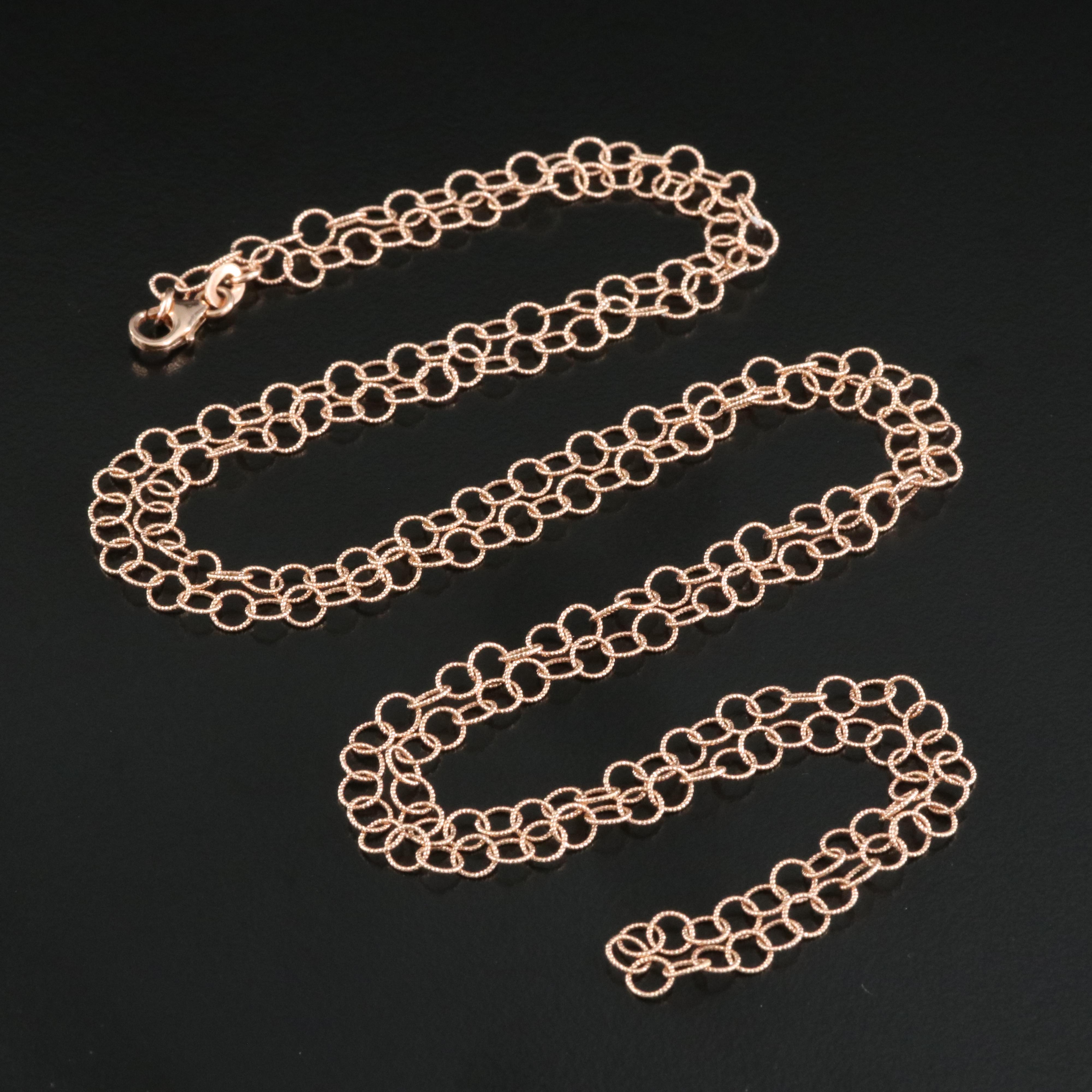 Italian 14K Rose Gold Cable Chain Necklace