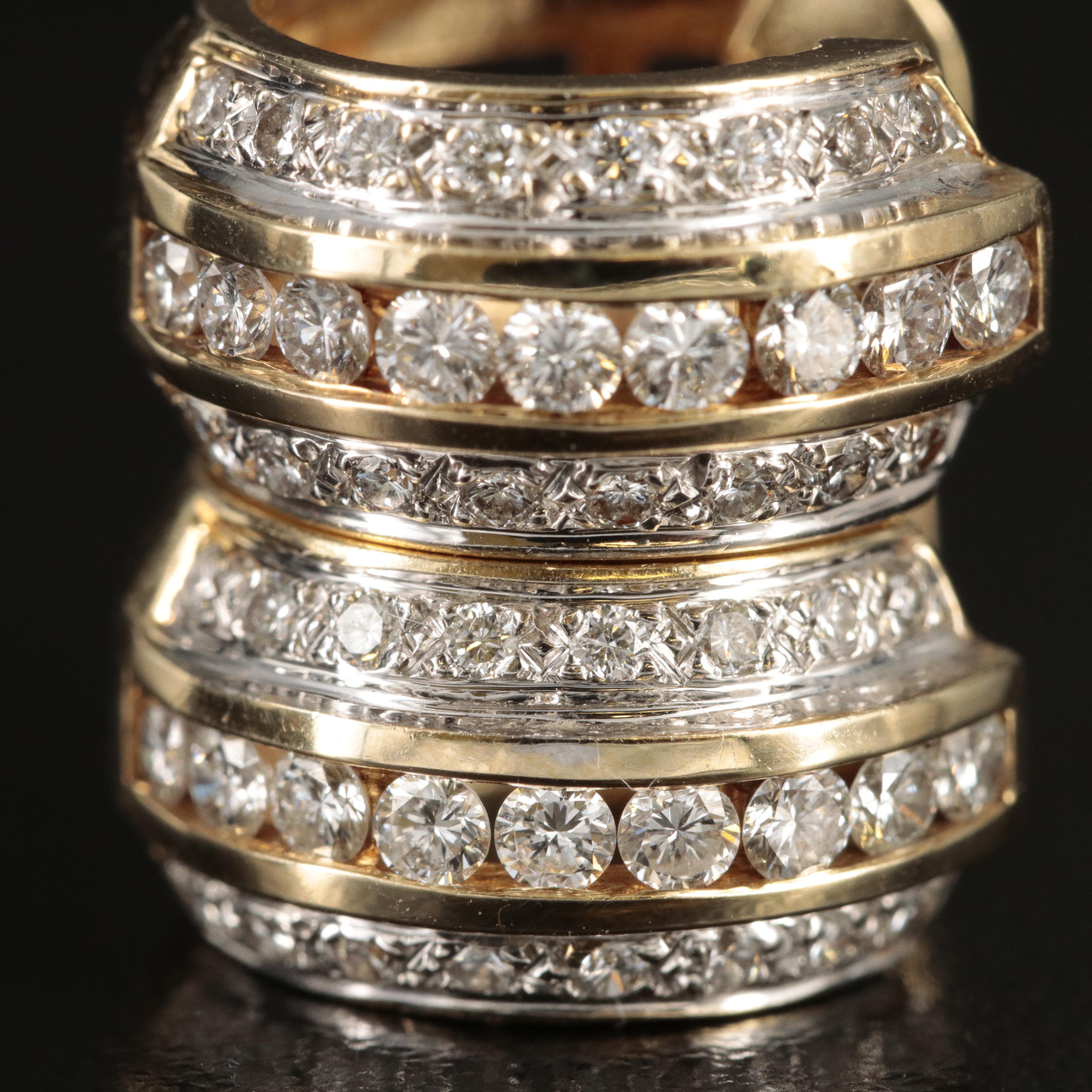 14K 0.98 CTW Diamond Small Hoop Earrings