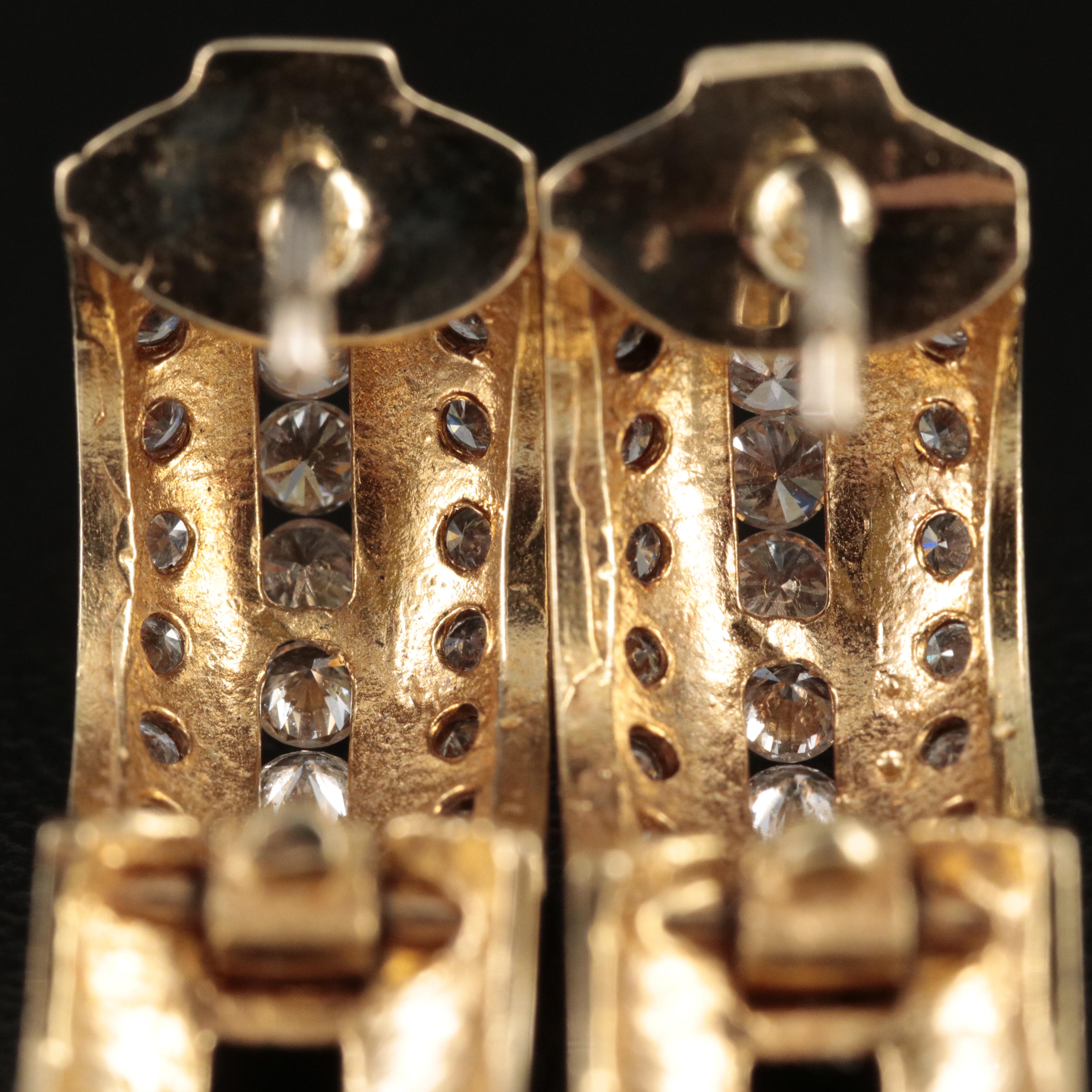 14K 0.98 CTW Diamond Small Hoop Earrings