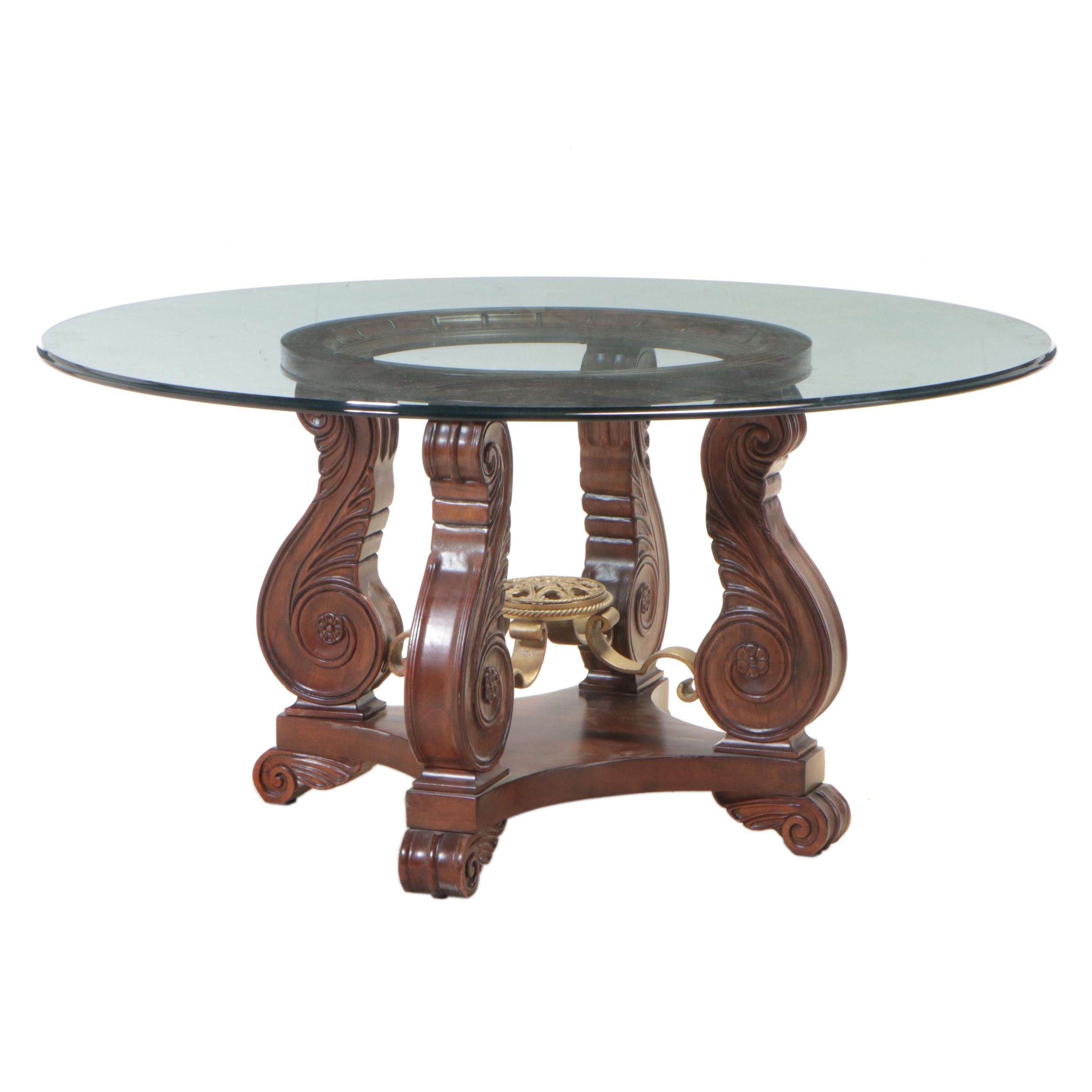 Seven-Piece Bernhardt "Grand Savannah" Mahogany-Stained Dining Set