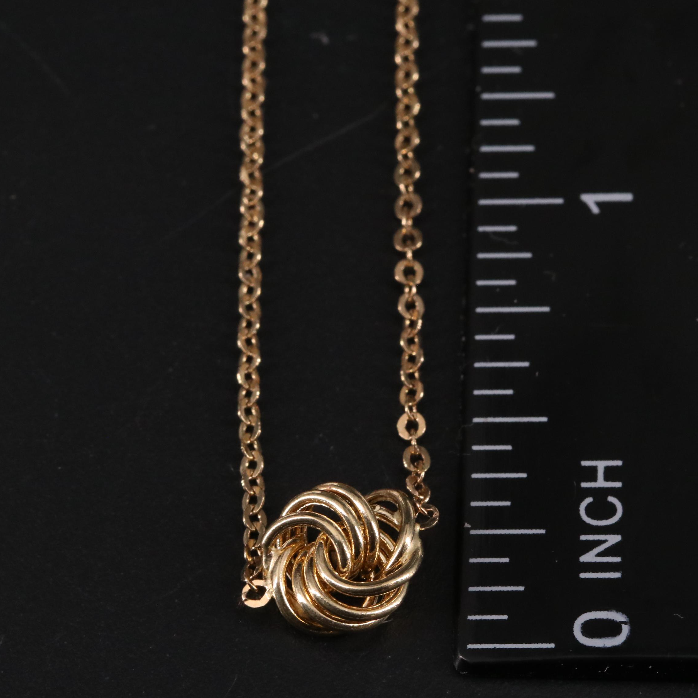 Italian Love Knot Station Necklace