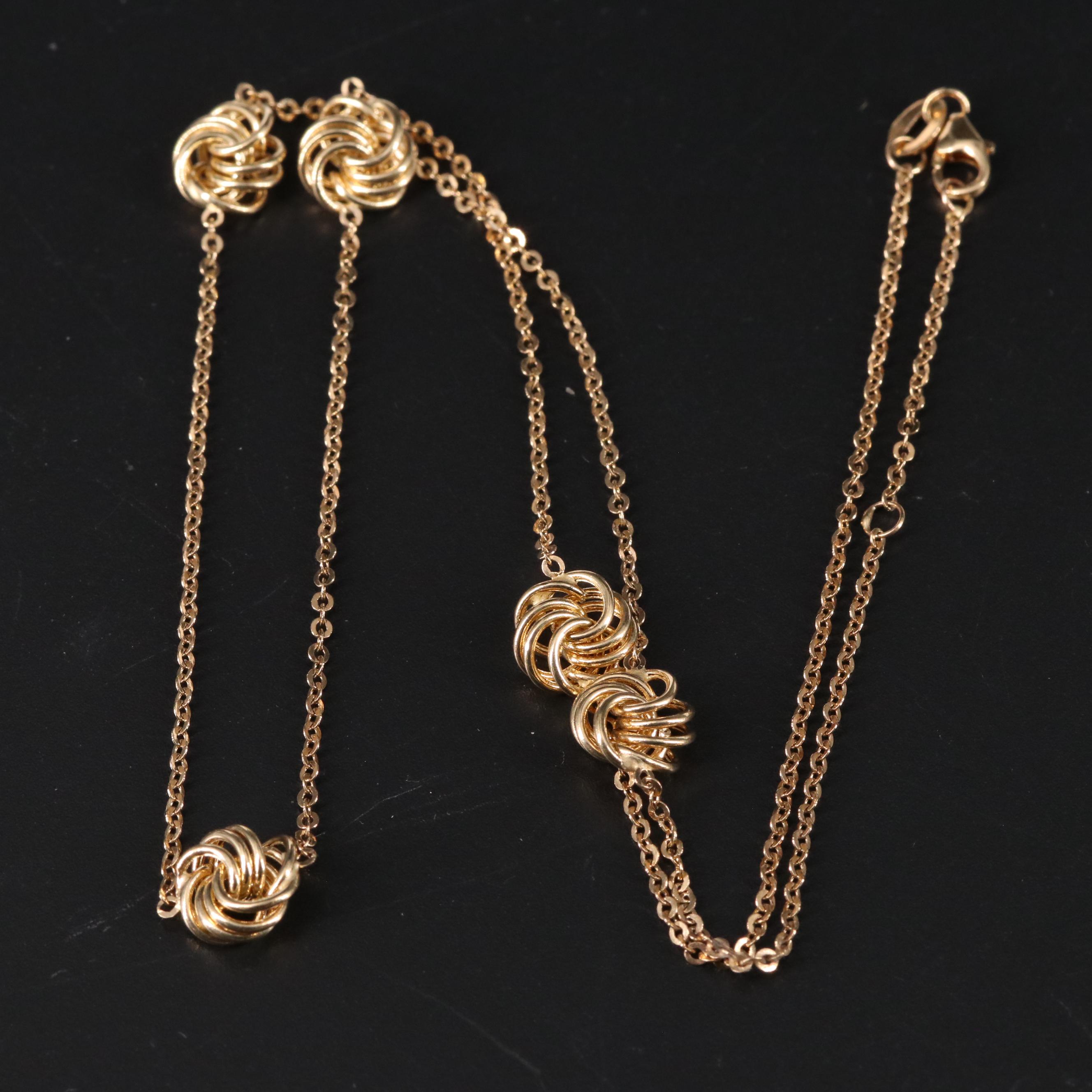 Italian Love Knot Station Necklace