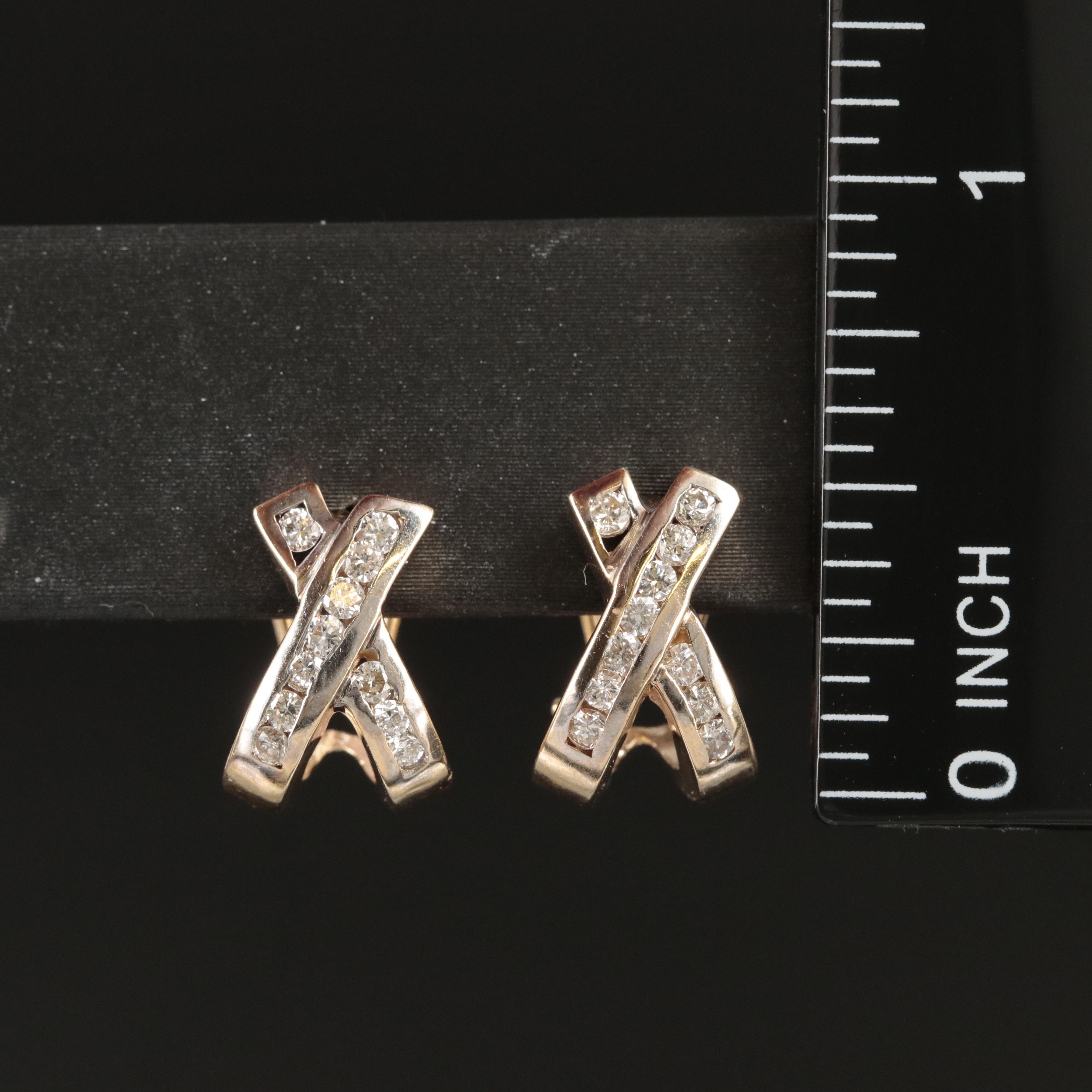 14K 0.44 CTW Diamond "X" Earrings