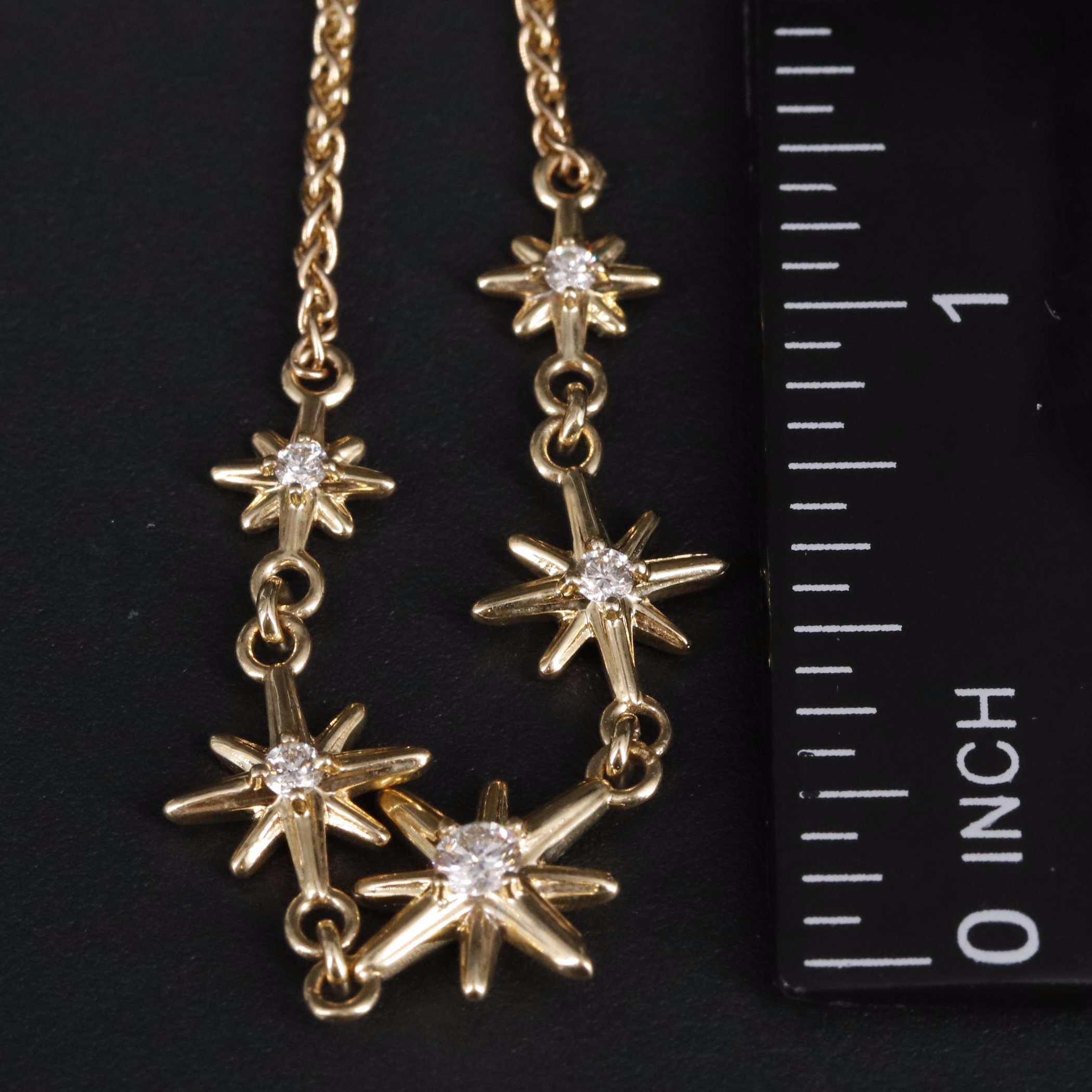 10K 0.26 CTW Diamond Star Chain Slide Bracelet