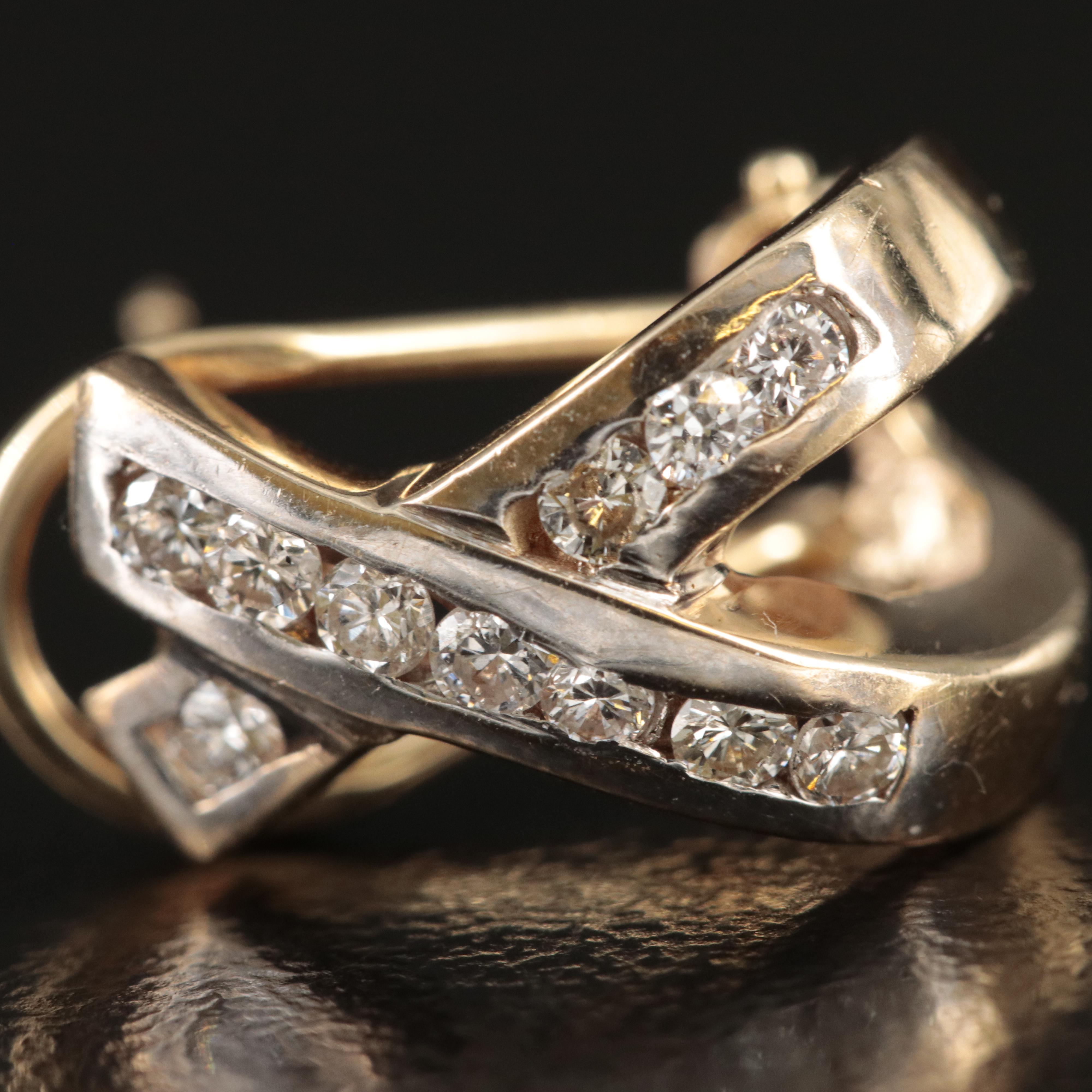 14K 0.44 CTW Diamond "X" Earrings