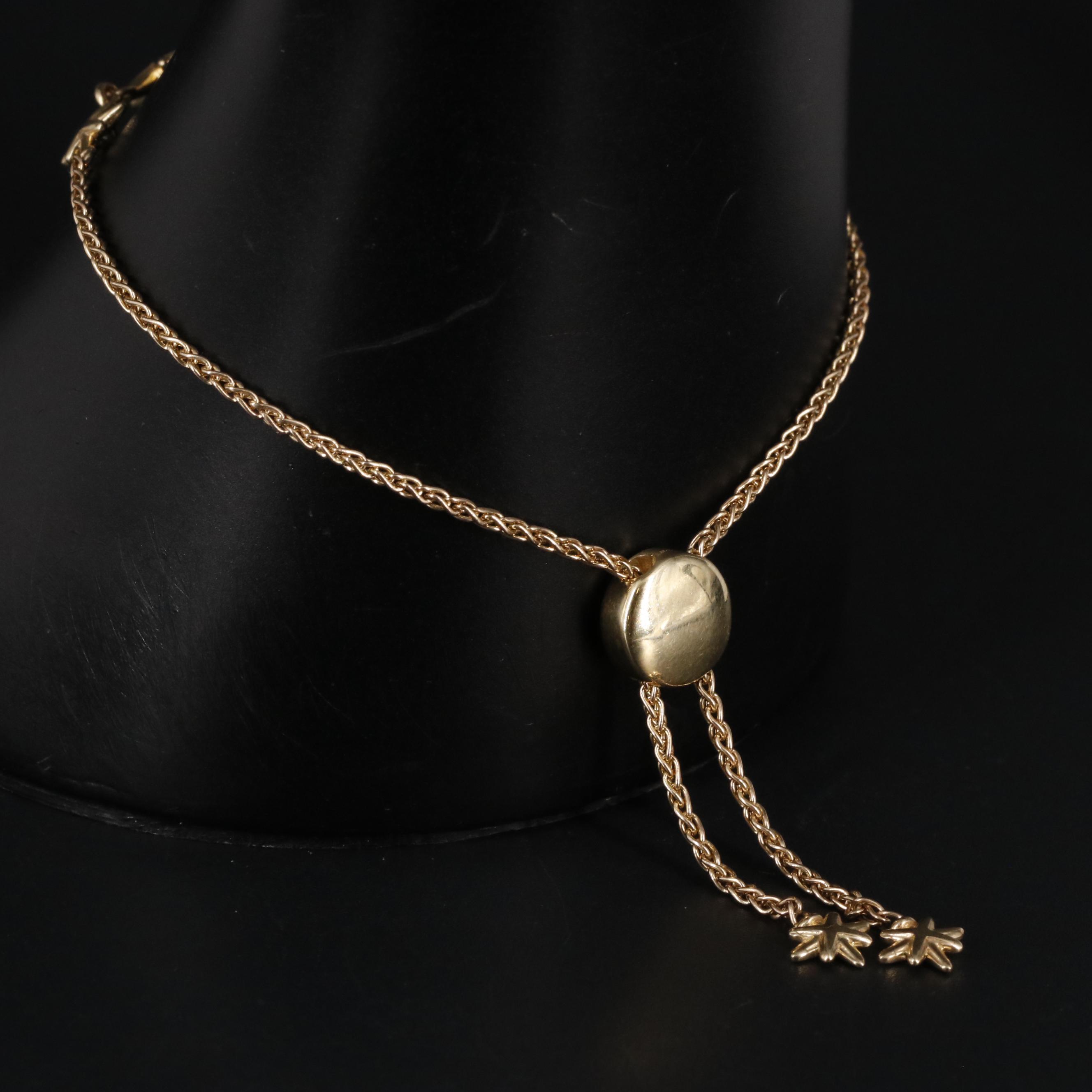 10K 0.26 CTW Diamond Star Chain Slide Bracelet