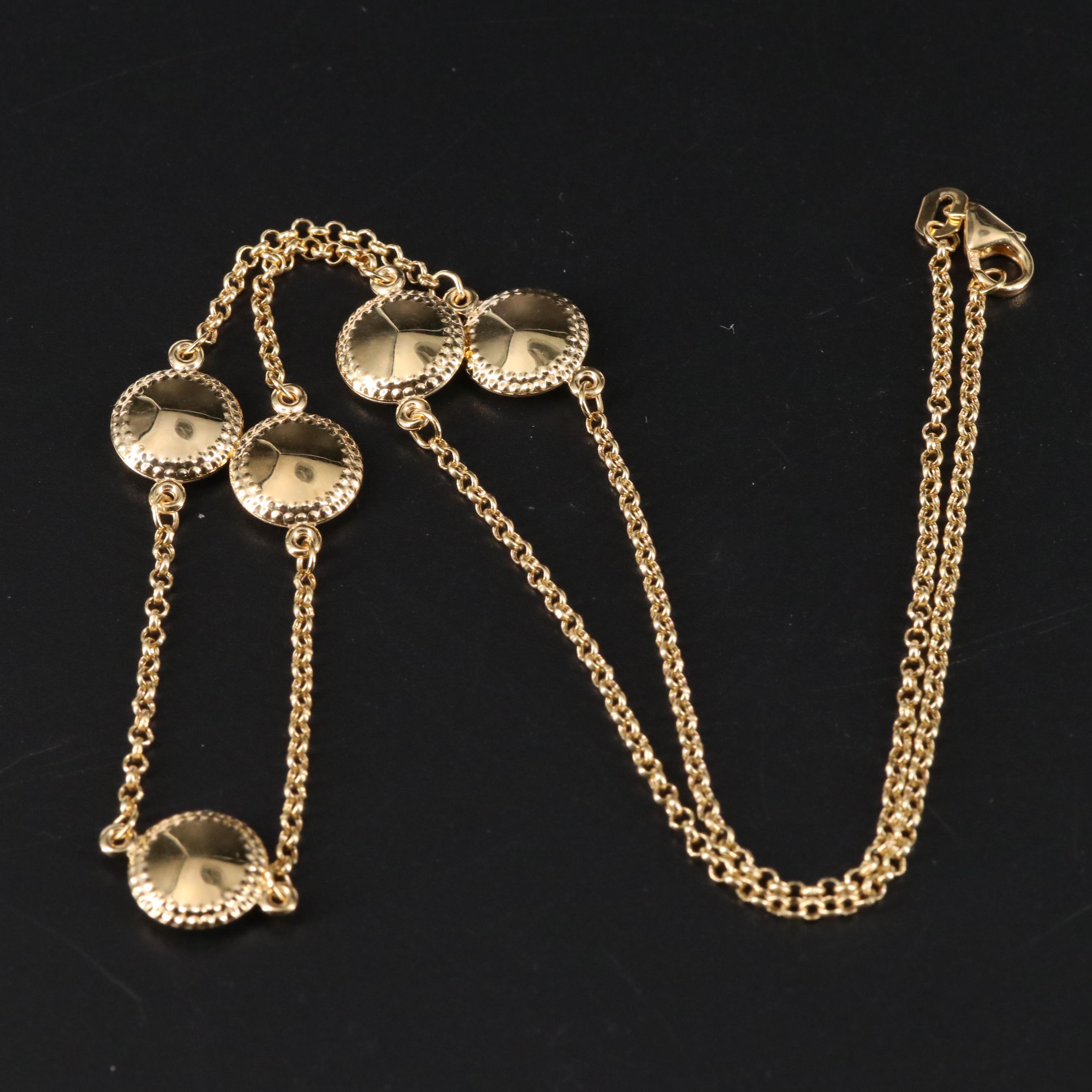 14K Station Necklace