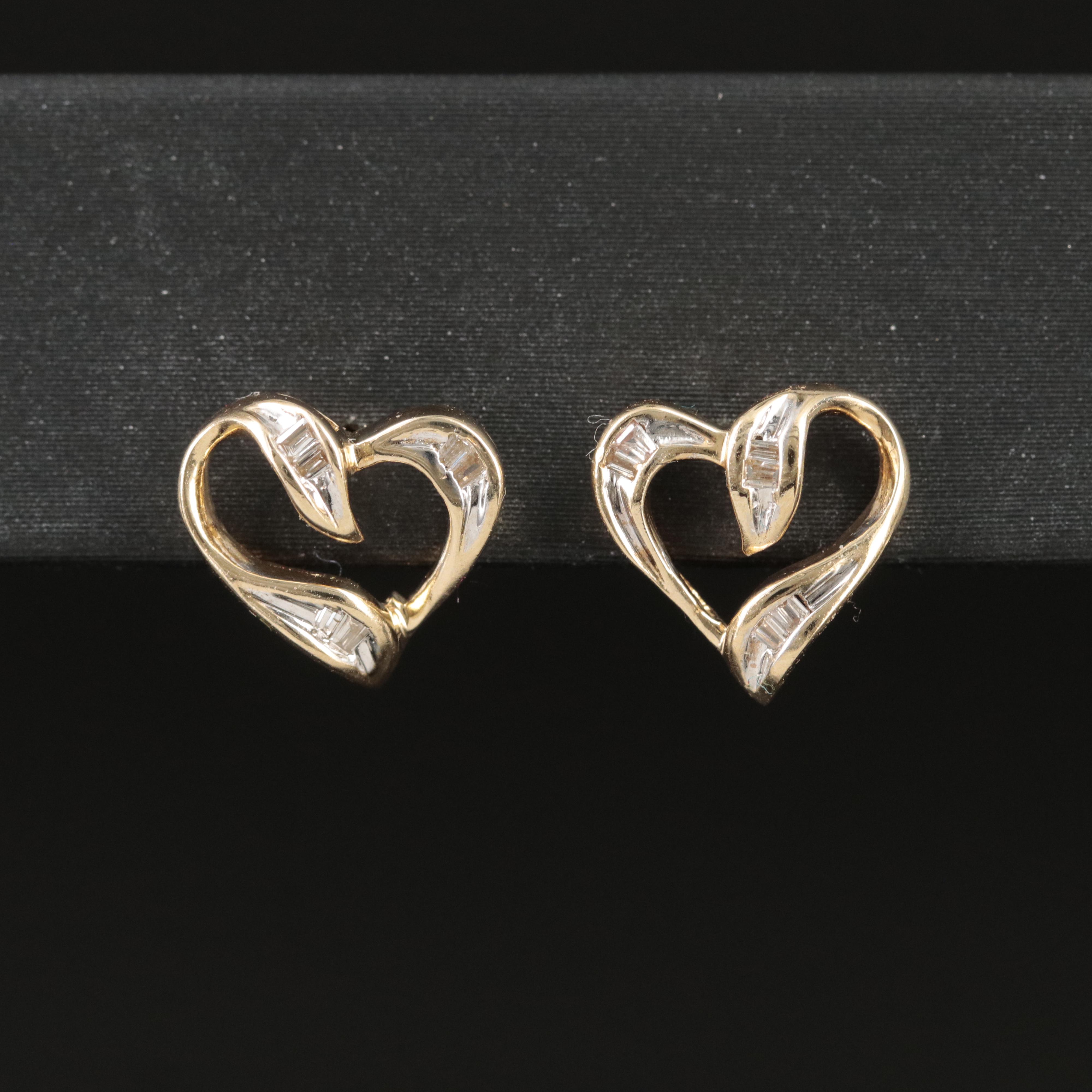 14K 0.06 CTW Diamond Heart Earrings
