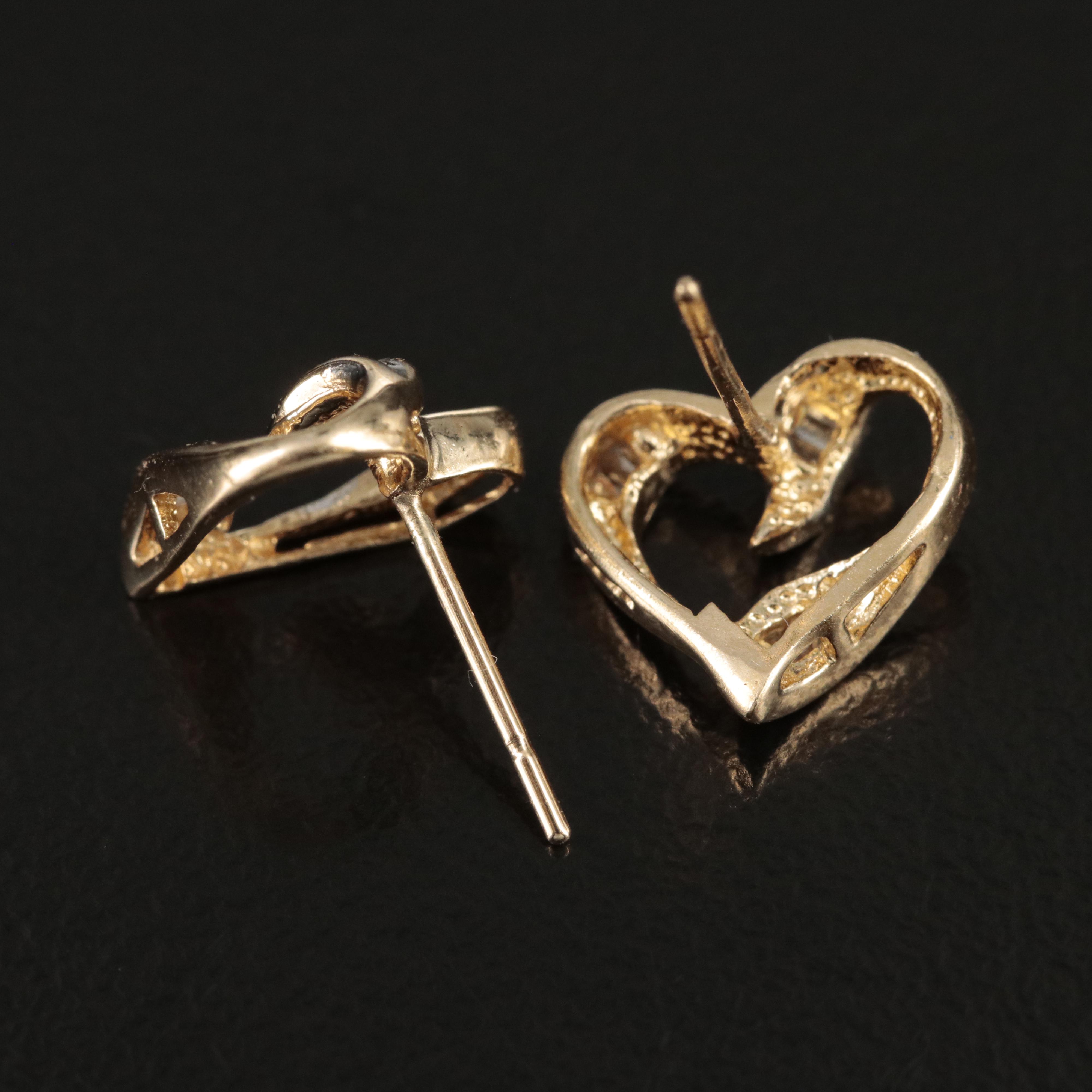14K 0.06 CTW Diamond Heart Earrings