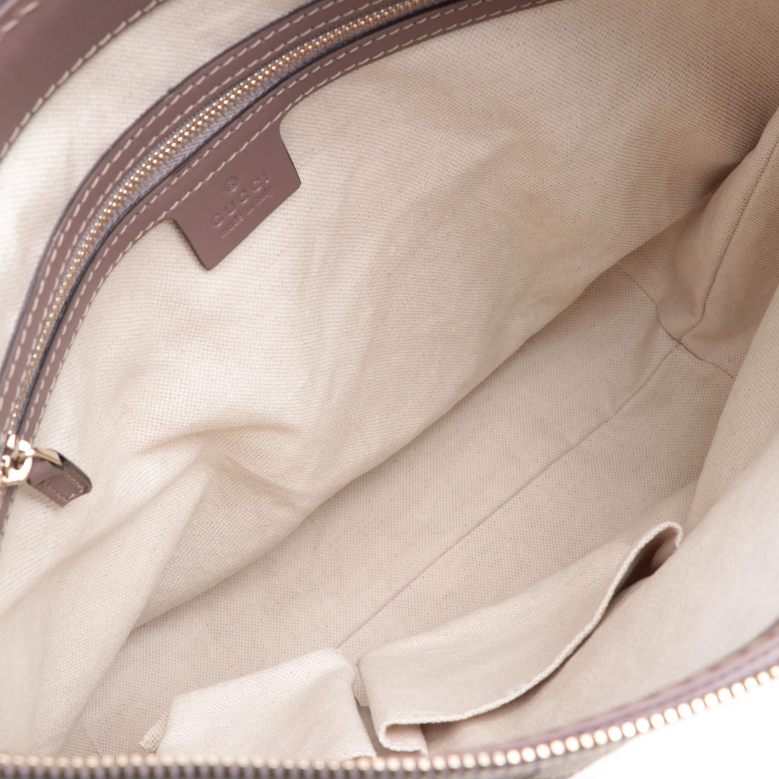 Gucci Mayfair Hobo Bag in GG Canvas and Leather Trim