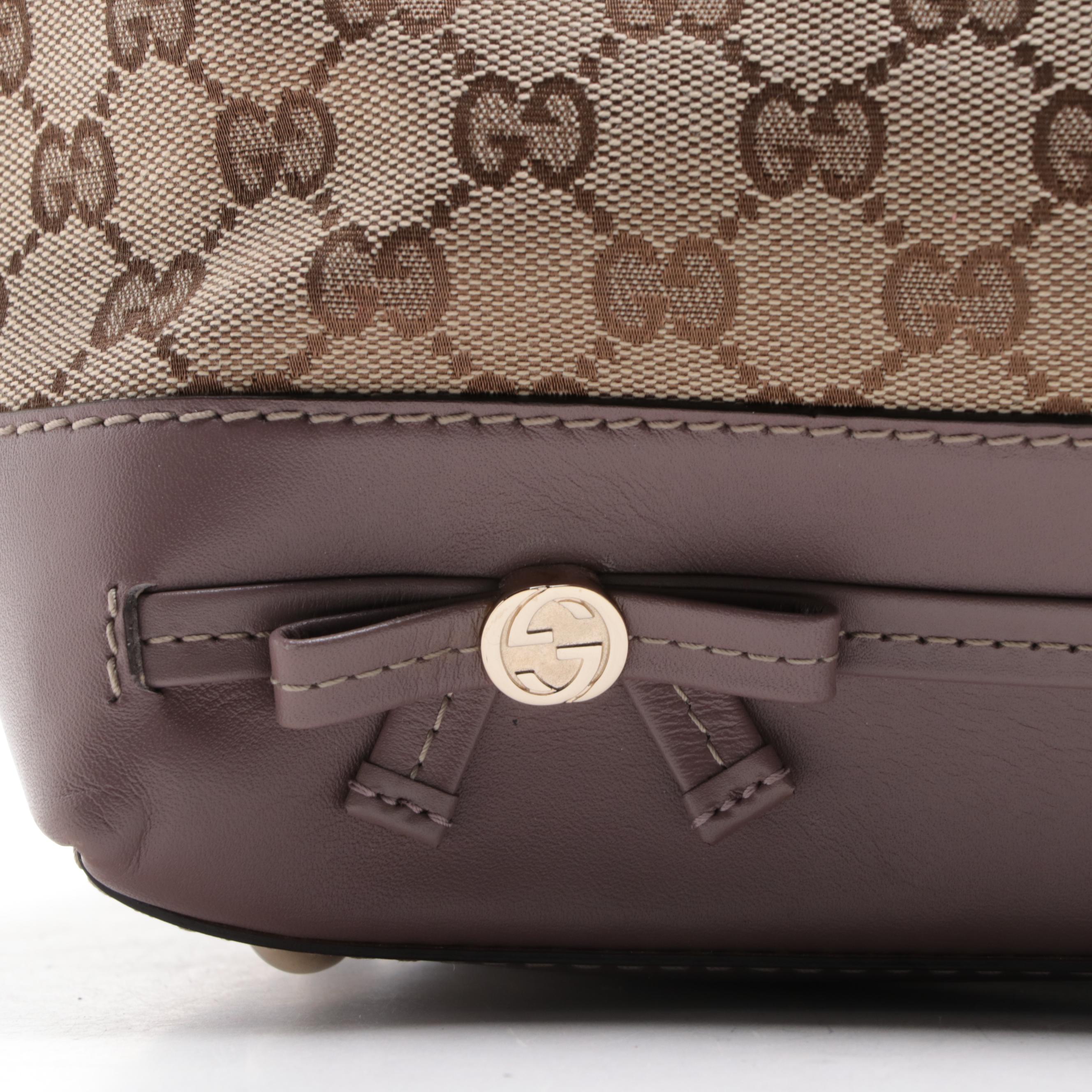 Gucci Mayfair Hobo Bag in GG Canvas and Leather Trim