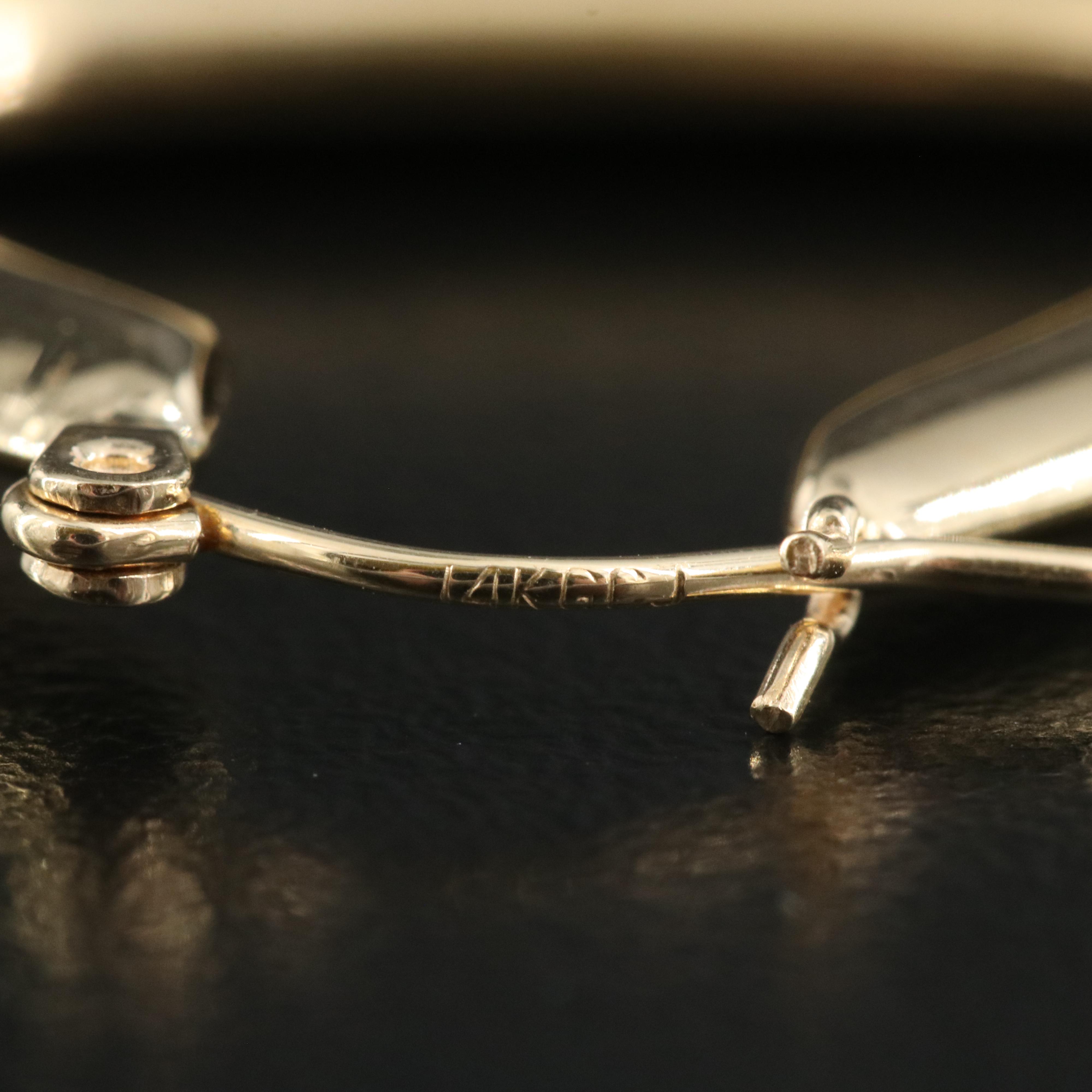 14K Triangular Hoop Earrings