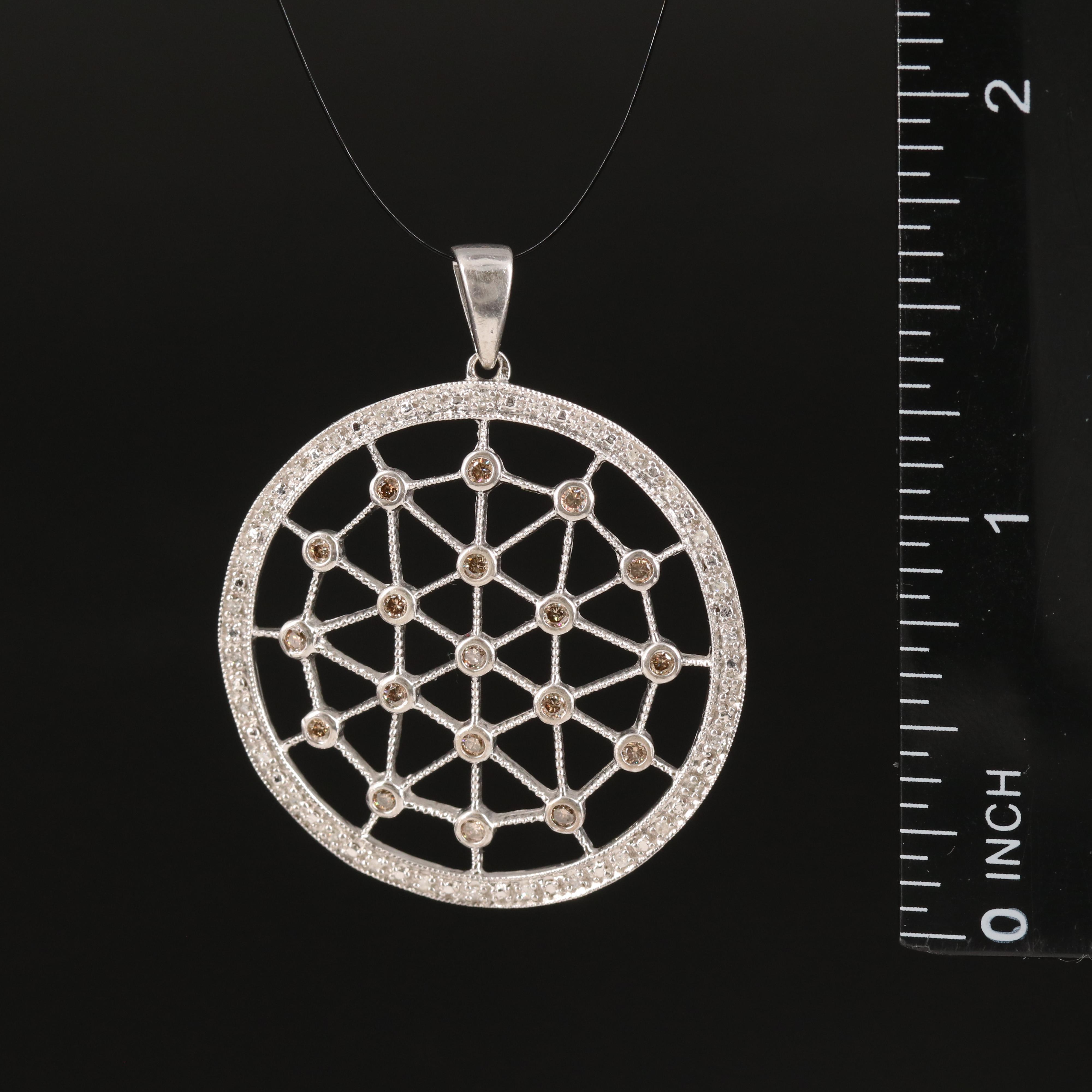 Sterling Diamond Lattice Pendant