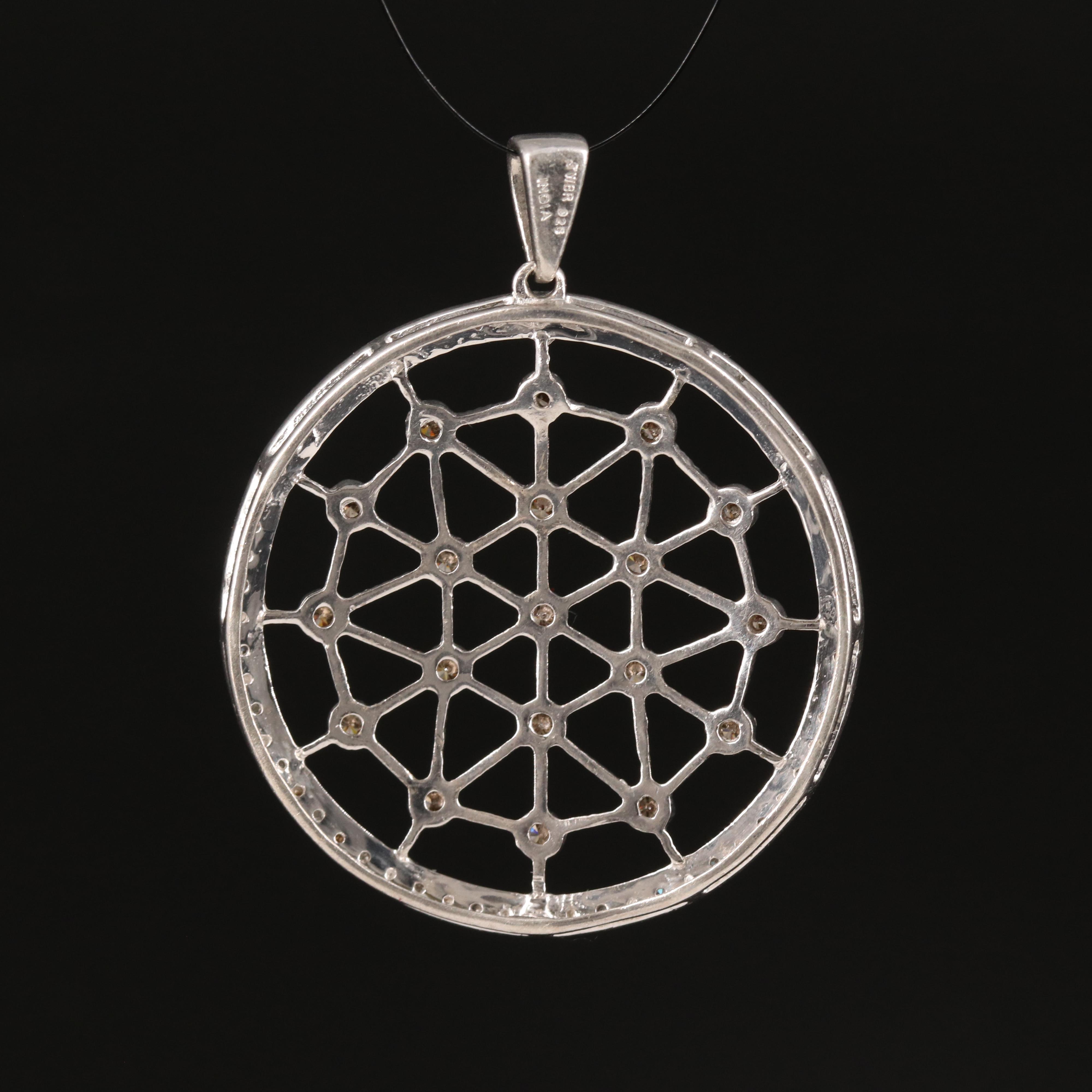 Sterling Diamond Lattice Pendant