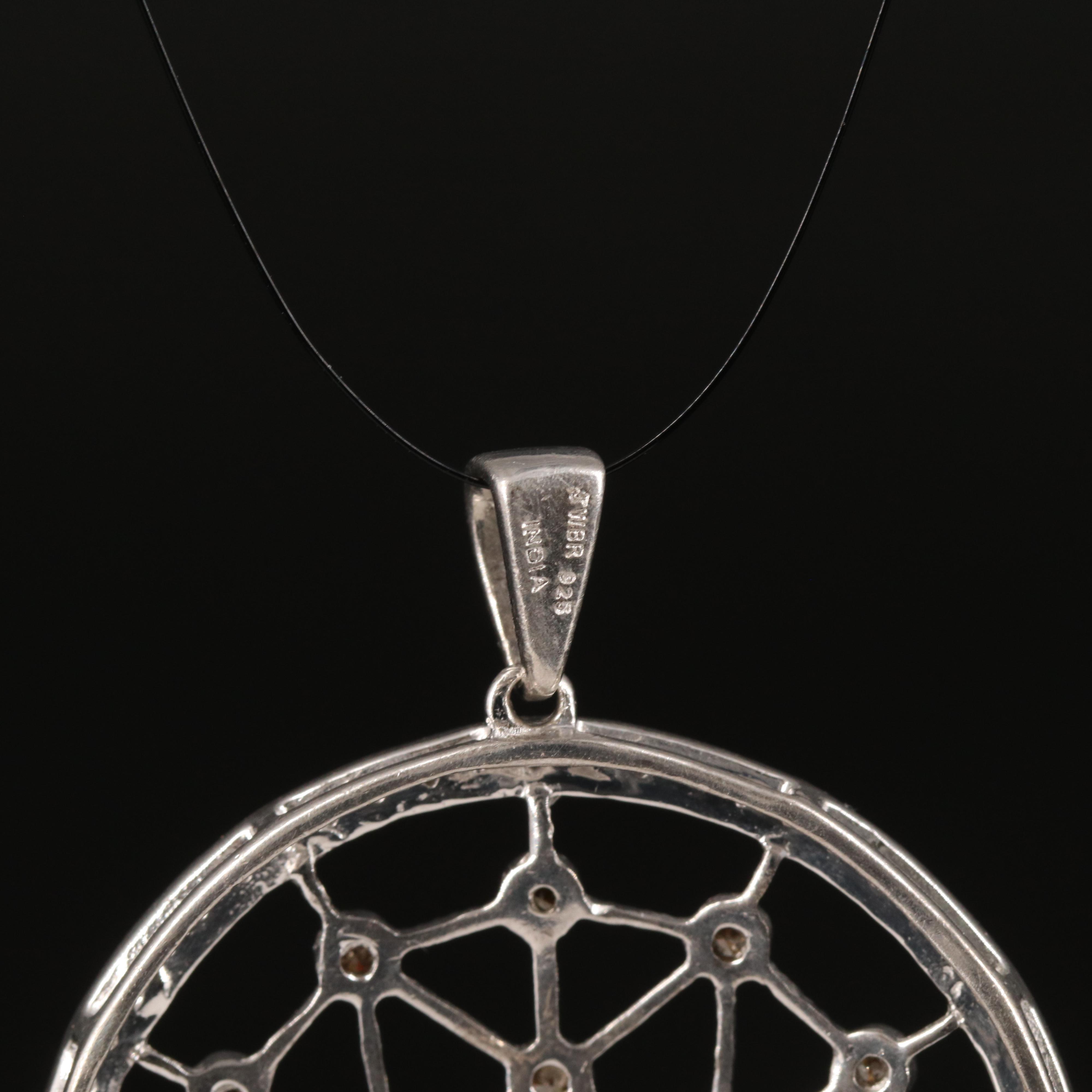 Sterling Diamond Lattice Pendant