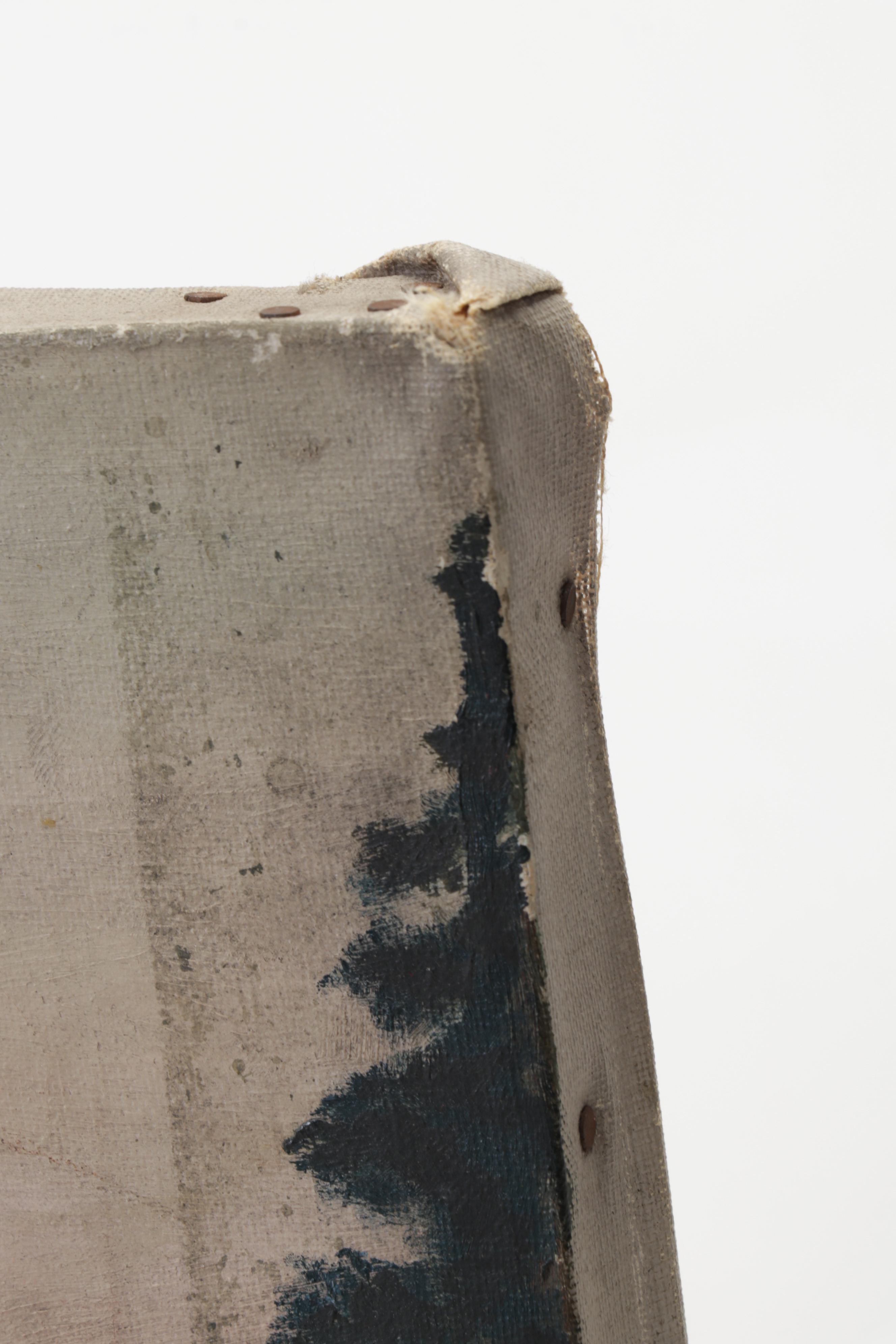 N. Campbell Landscape Oil Painting of Mountain Valley Lake, 1941