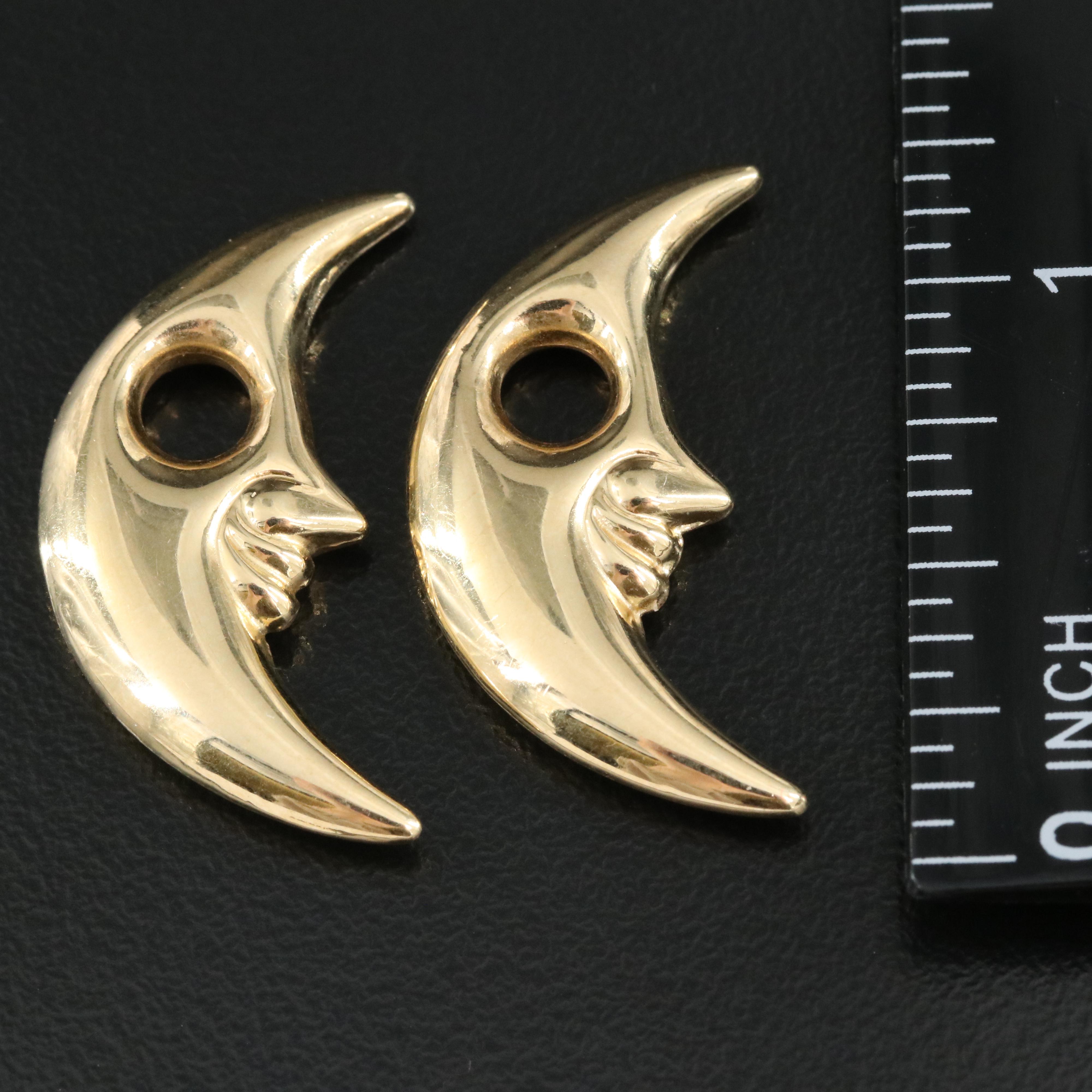 14K Crescent Moon Enhancers