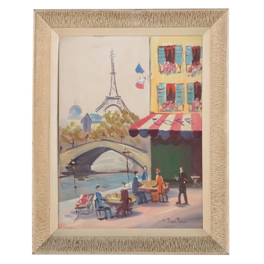 Acrylic Painting of Paris City Scene