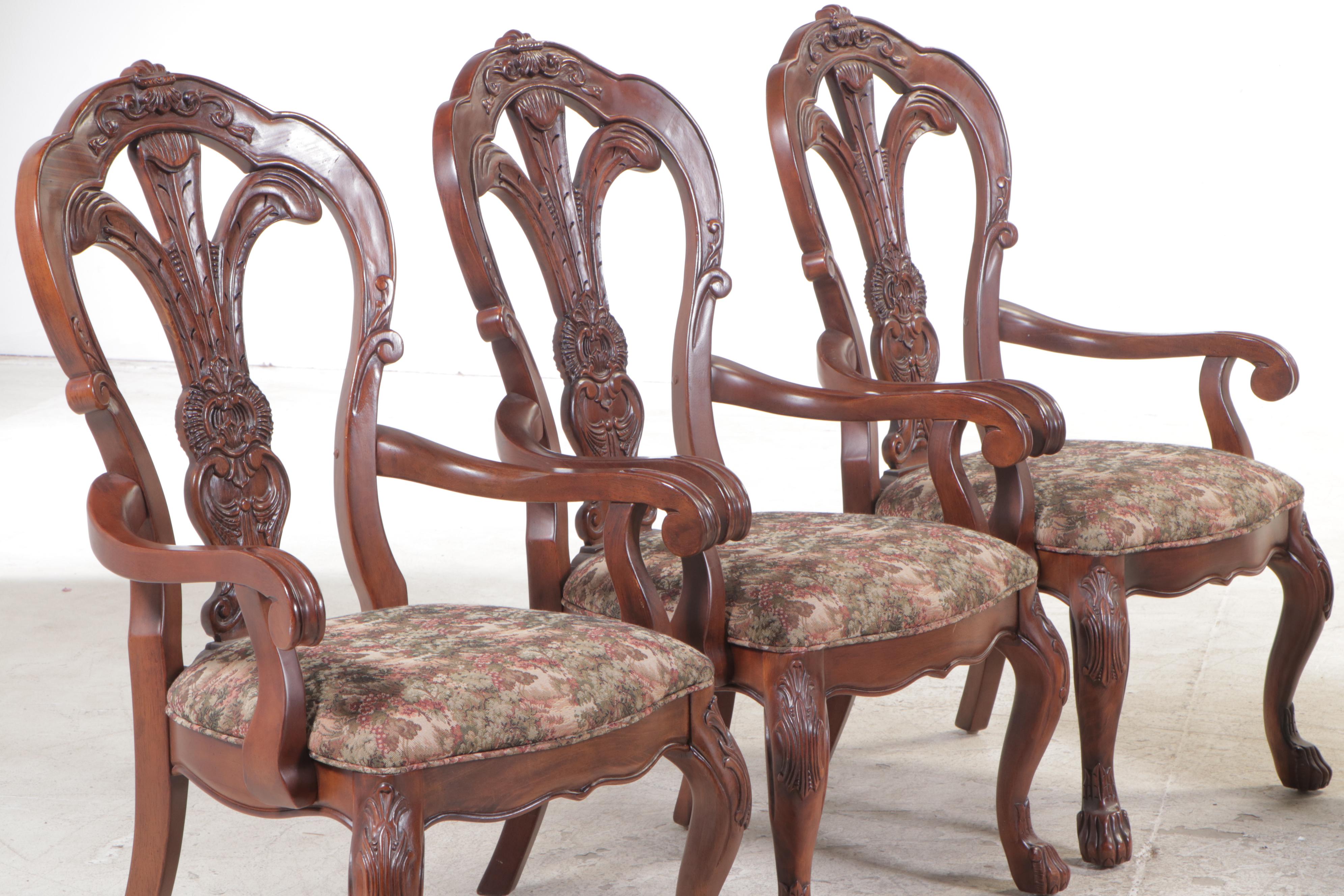 Seven-Piece Bernhardt "Grand Savannah" Mahogany-Stained Dining Set