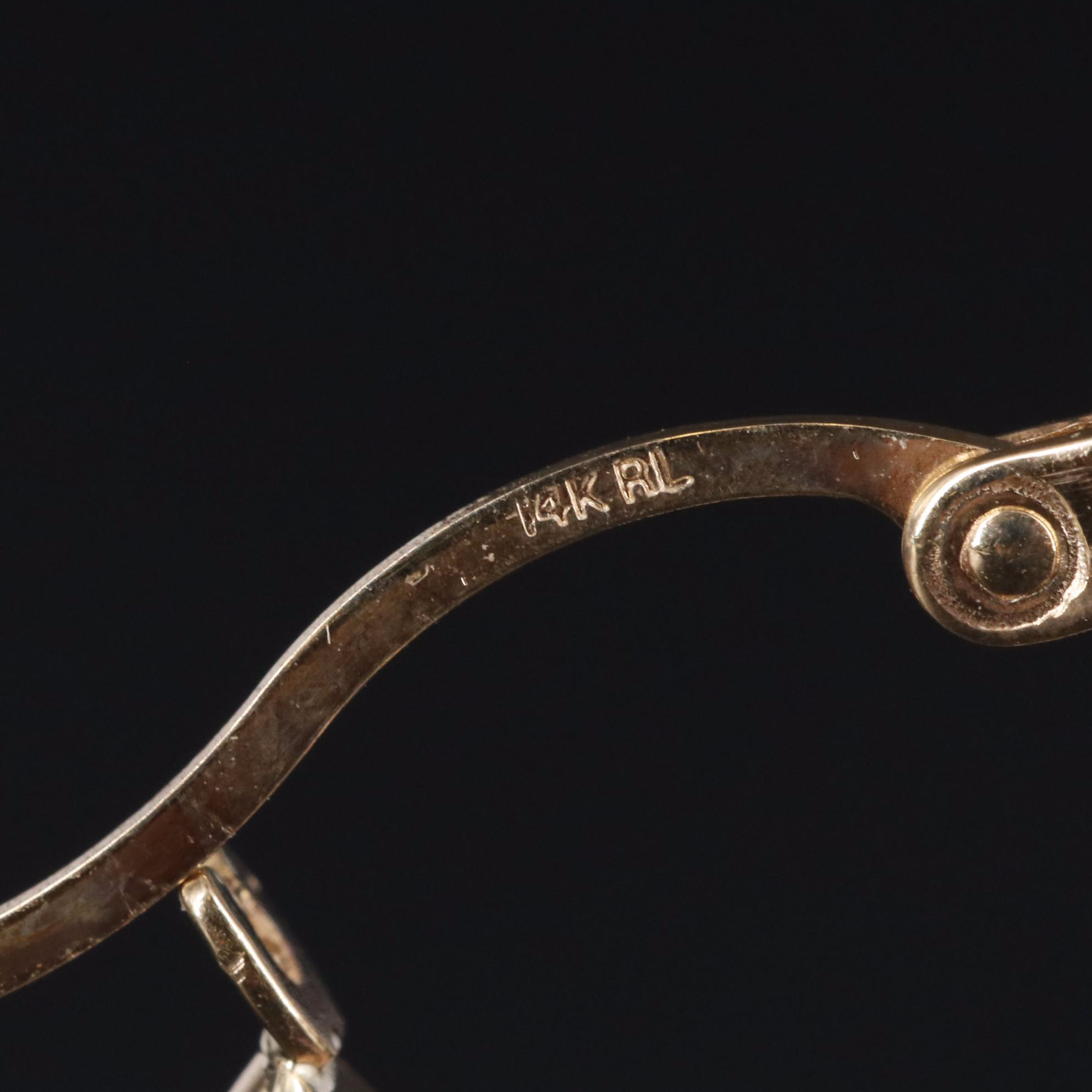 14K Mobile Ball On Hoop Earrings