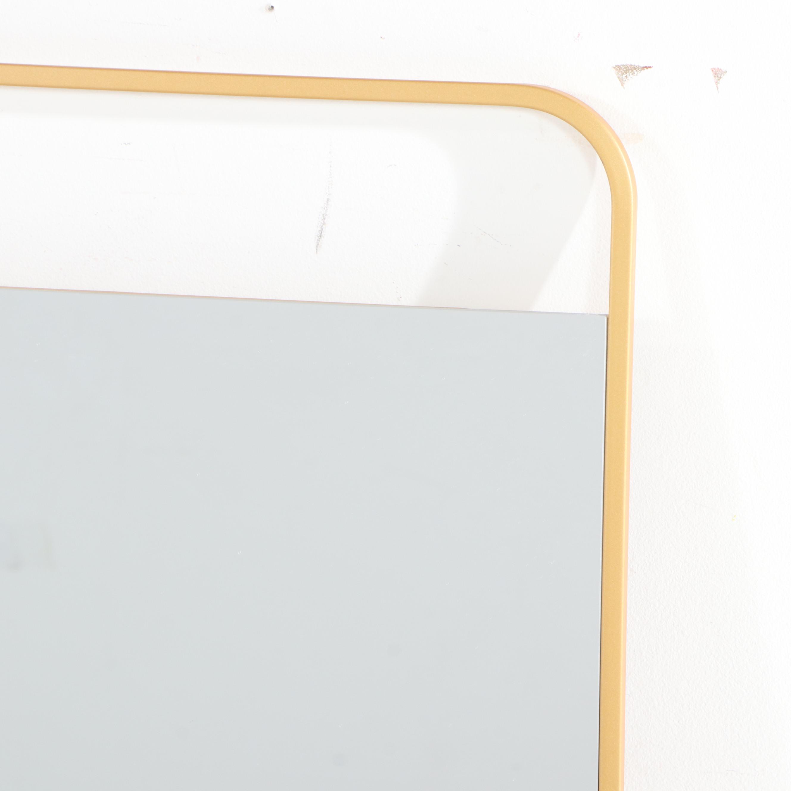 Threshold Modernist Gold Tone Framed Floating Wall Mirror