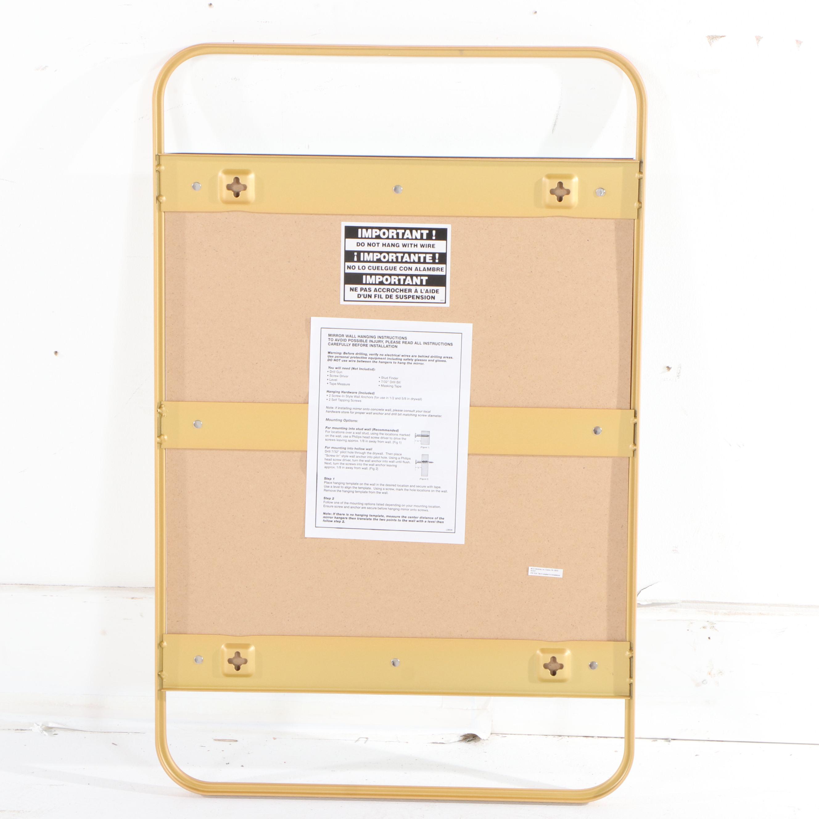 Threshold Modernist Gold Tone Framed Floating Wall Mirror