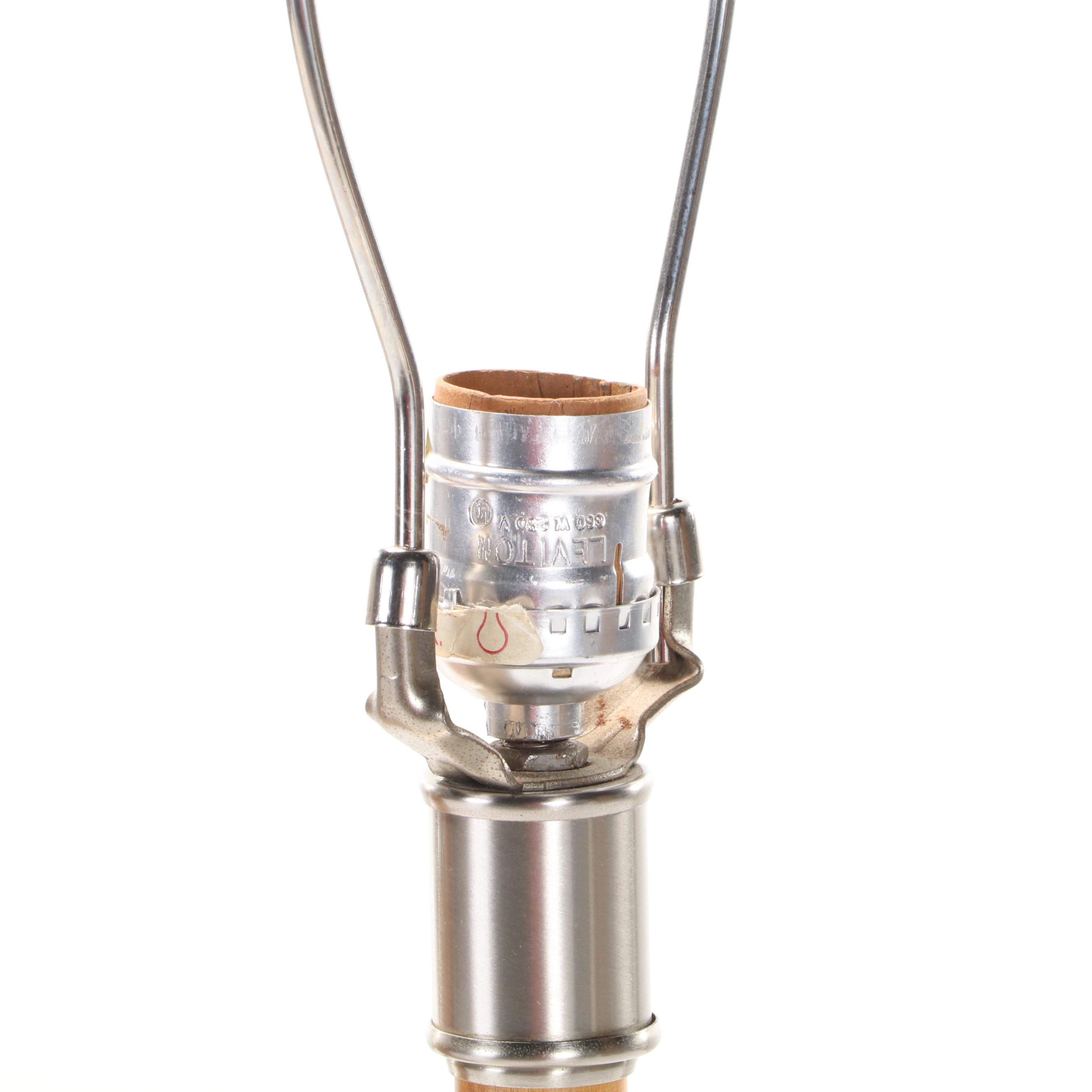 Four Wooden Spindle Table Lamps, Late 20th Century