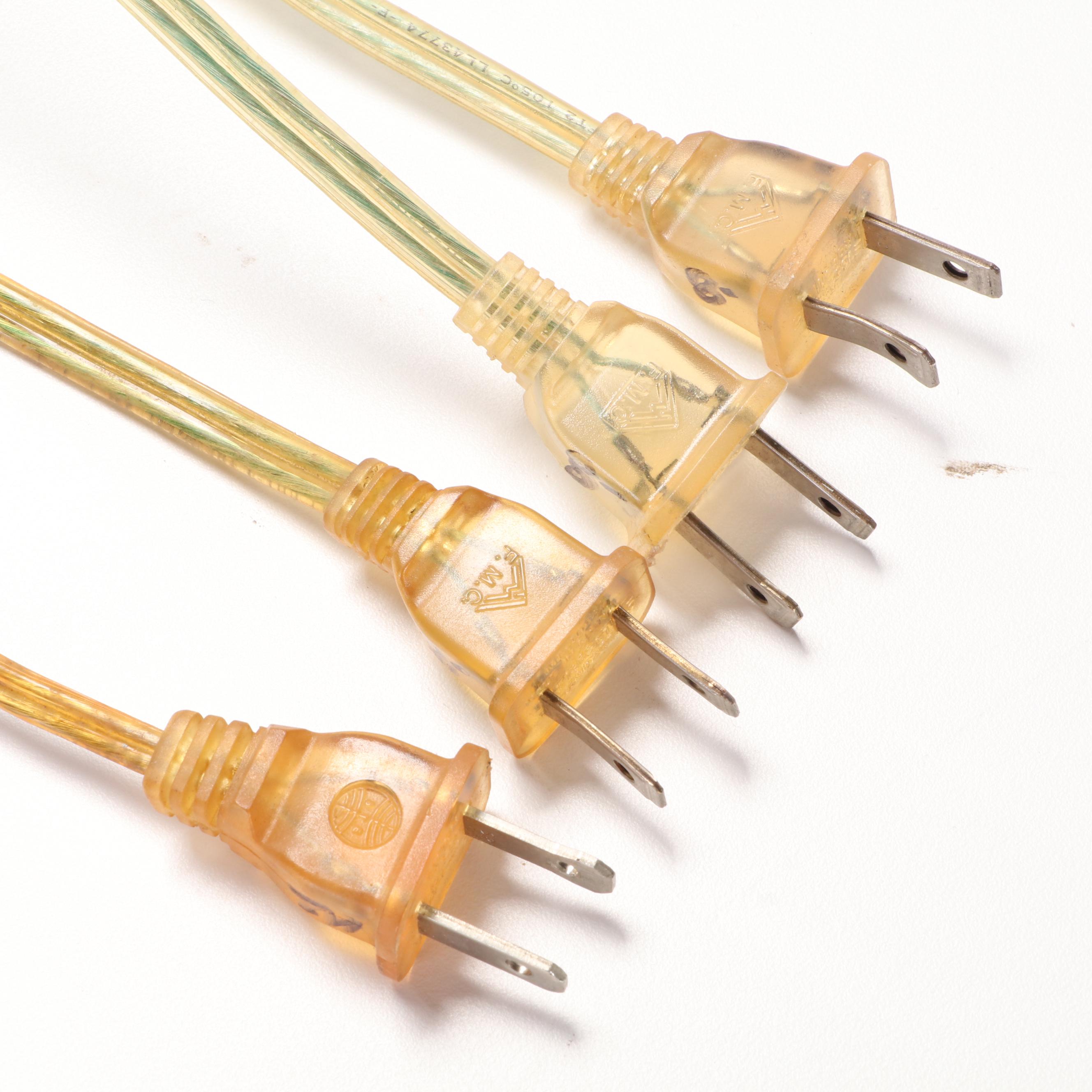 Four Wooden Spindle Table Lamps, Late 20th Century