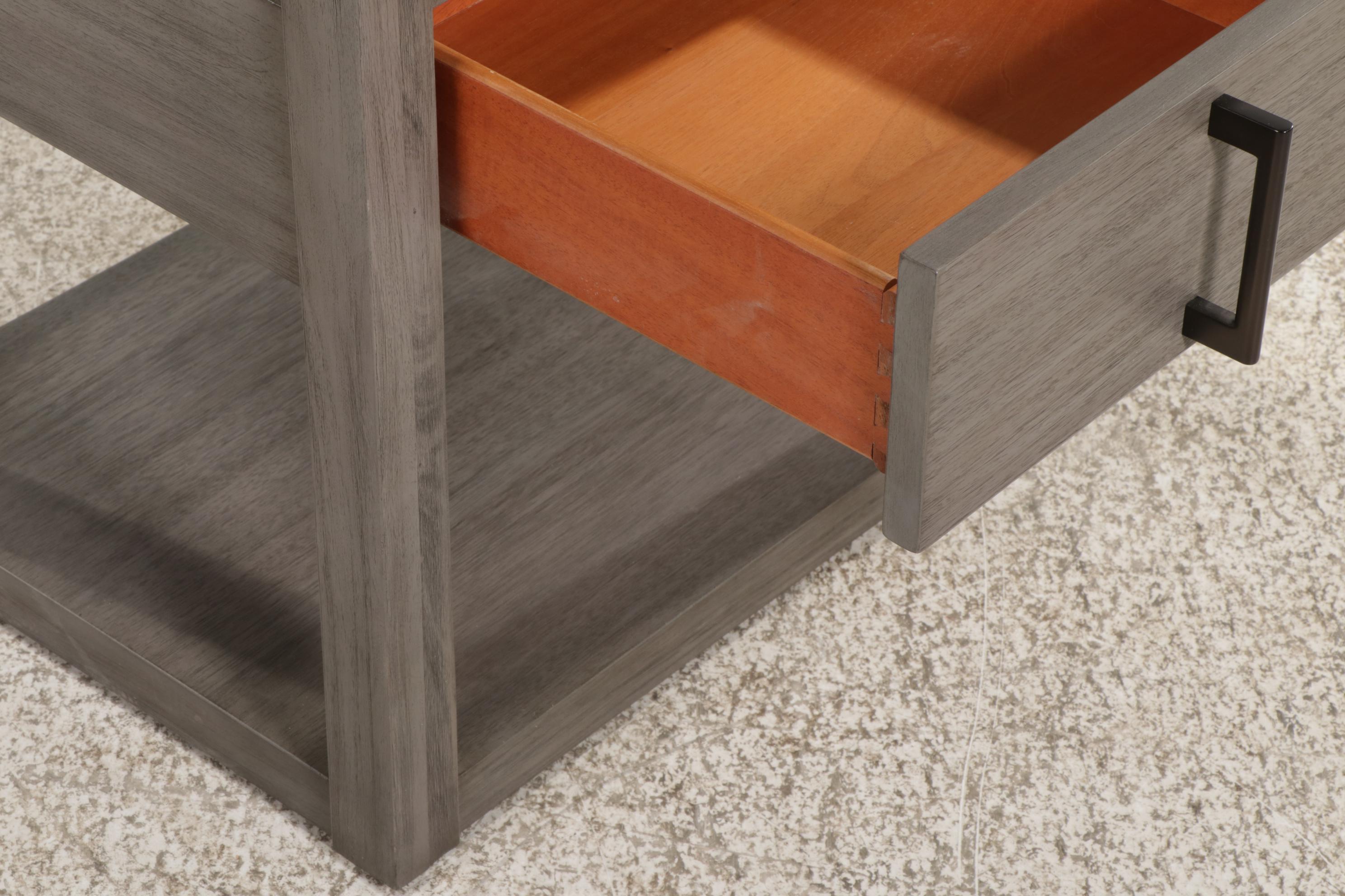 Ethan Allen "Clarendon" Gray-Stained Console Desk and "Ellen" Side Chair