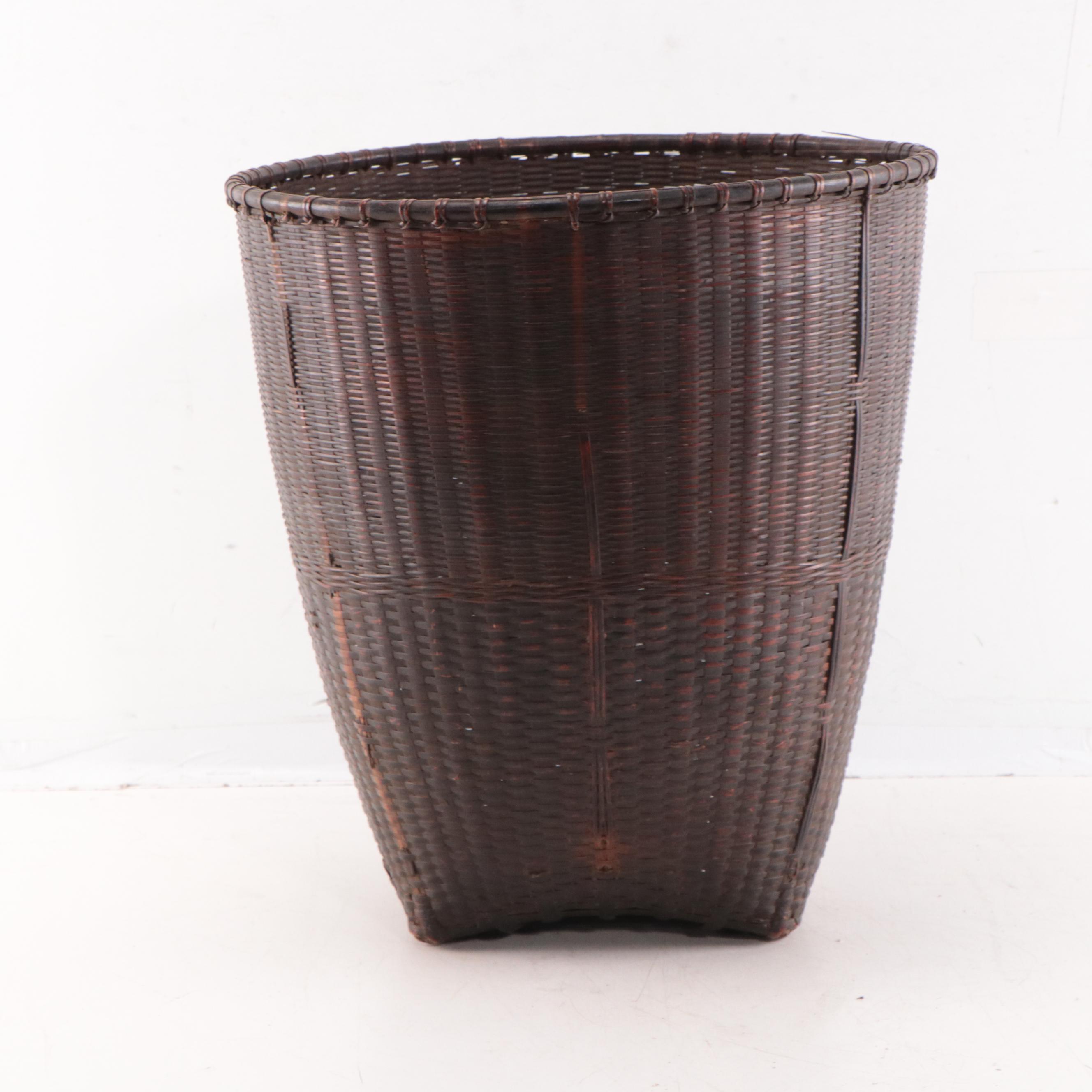 Philipine Woven Reed Back Pack Basket