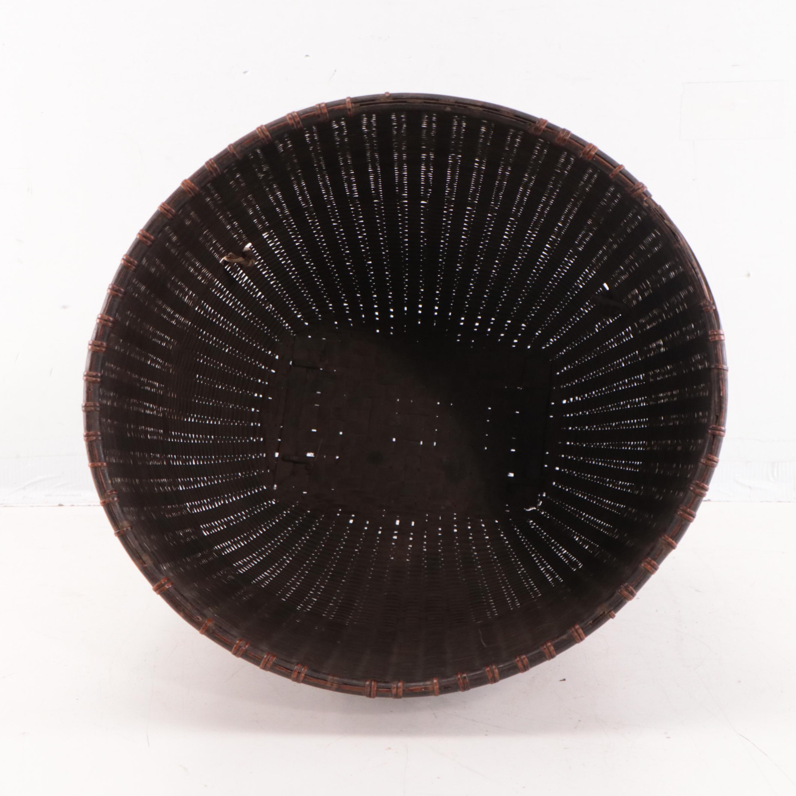 Philipine Woven Reed Back Pack Basket