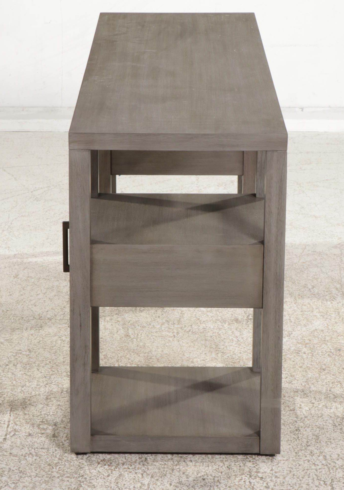 Ethan Allen "Clarendon" Gray-Stained Console Desk and "Ellen" Side Chair