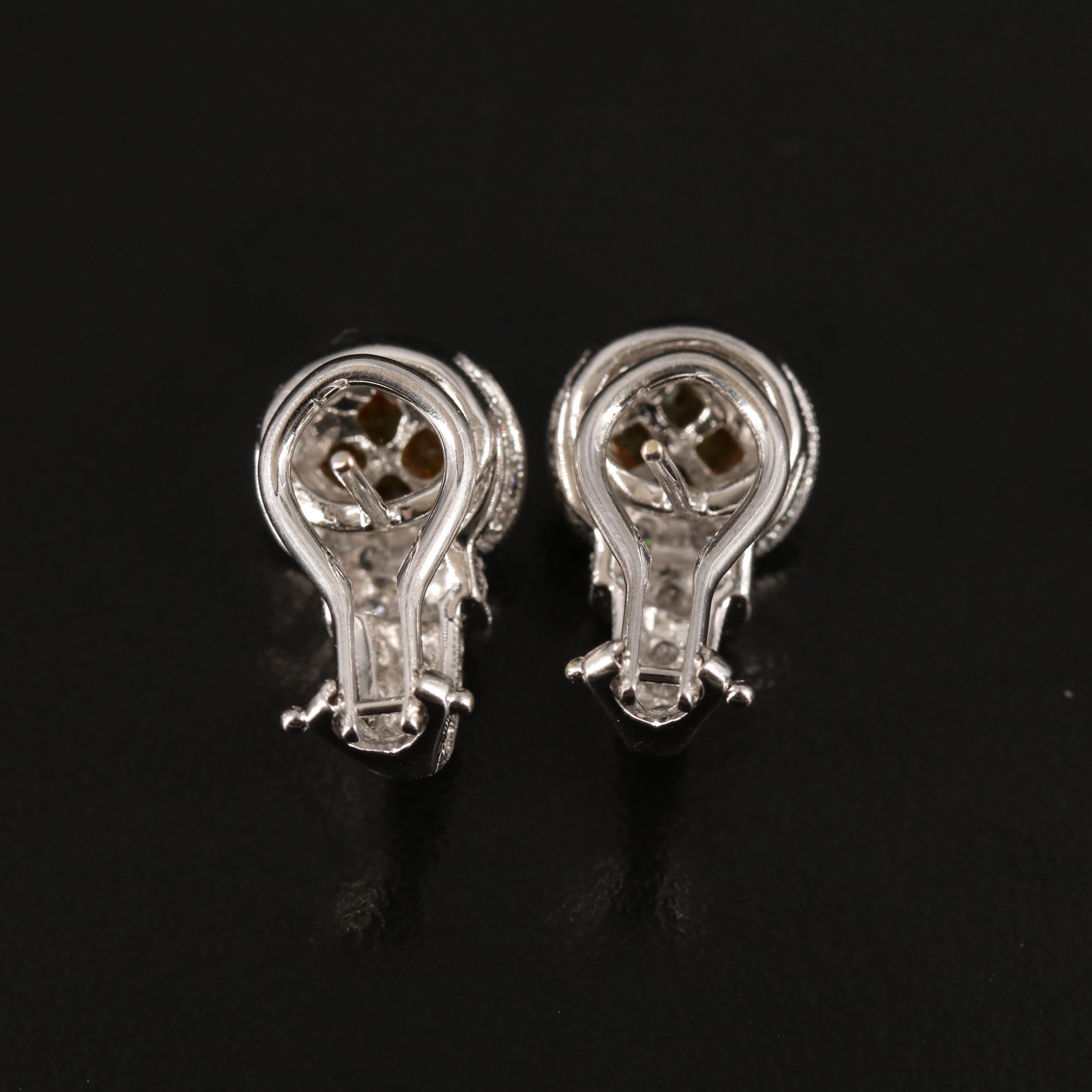 18K Sapphire and Diamond J Hoop Earrings