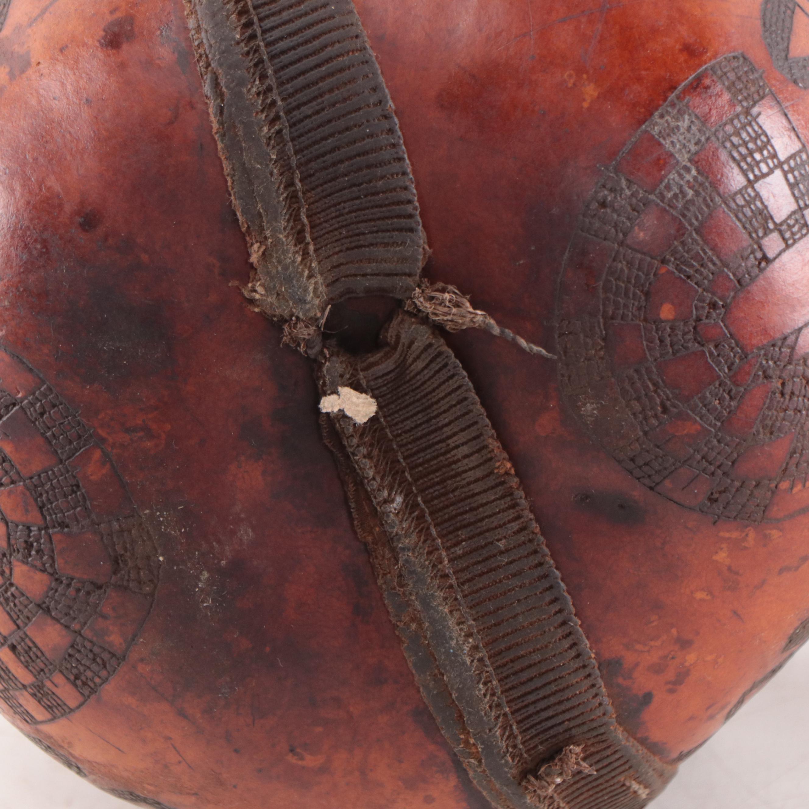 Southeast Asian Beaded and Hand-Carved Wooden Lidded Vessel