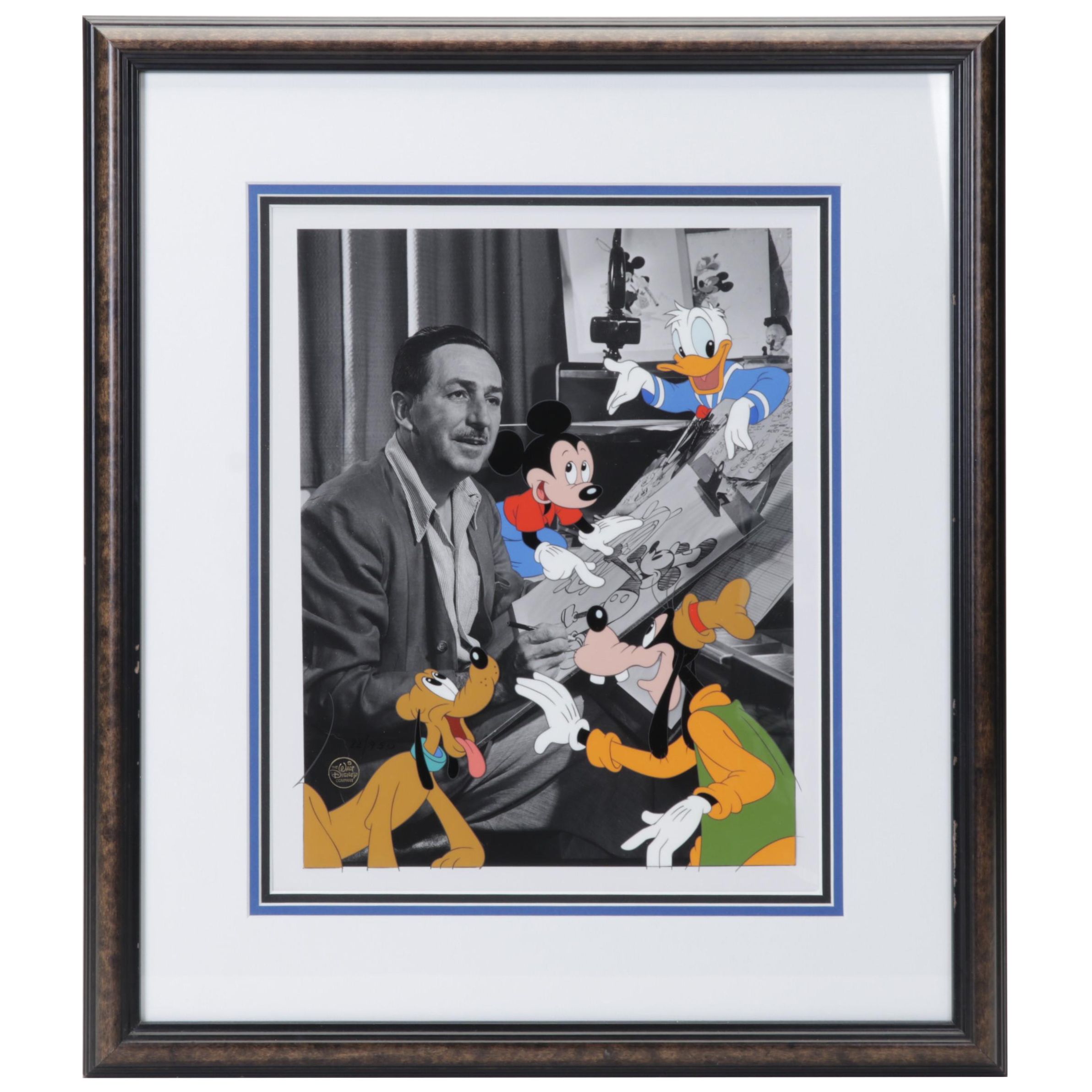 Walt Disney Company Hand-Painted Animation Cel "Walt's Drawing Board," 1994