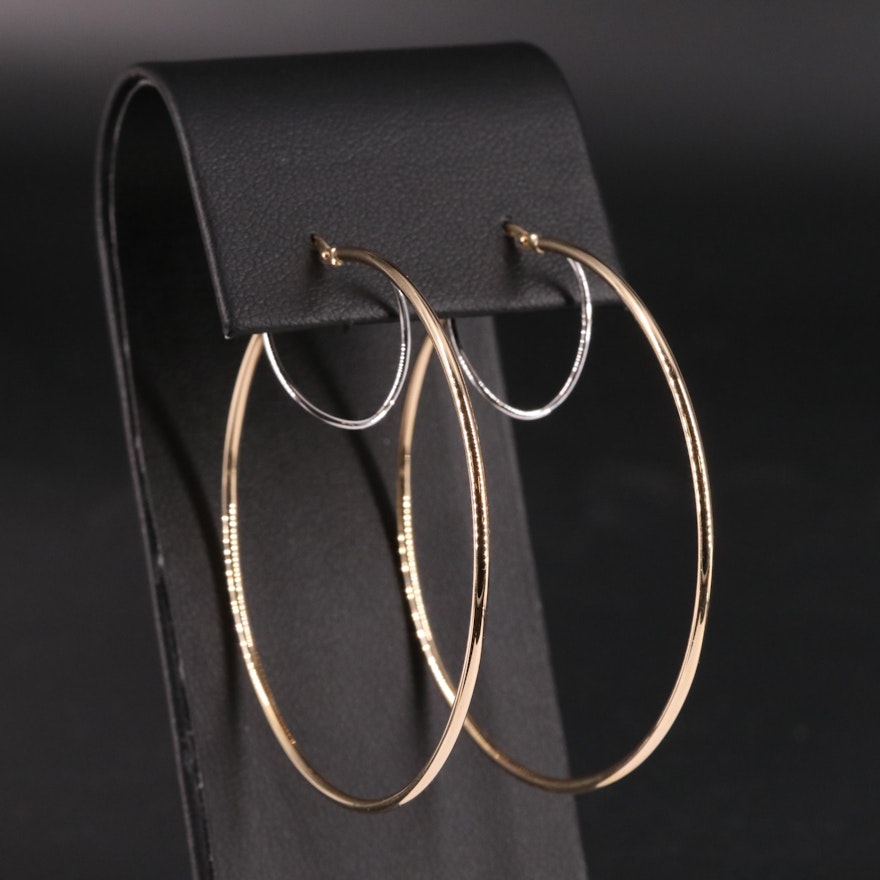 Italian Two-Tone Hoop Earrings