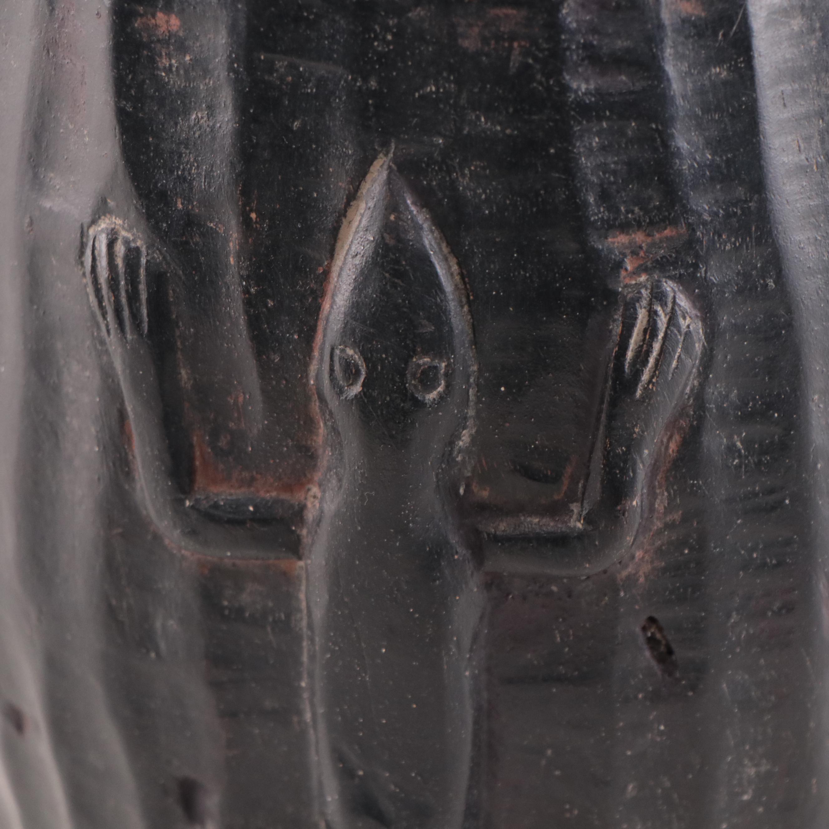 Ifugao "Bulul" Hand-Carved Wooden Lidded Jar, Philippines