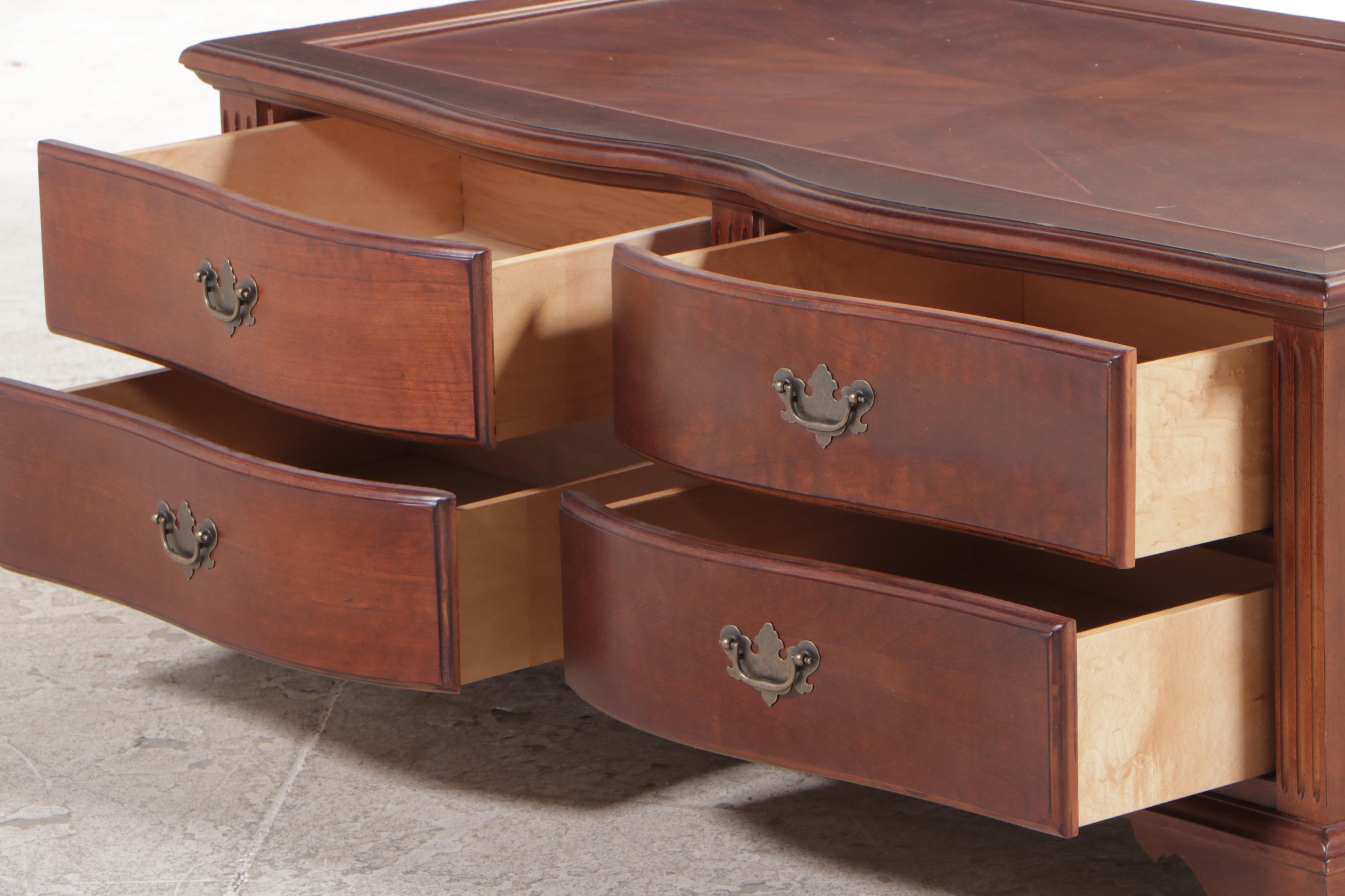 Riverside Furniture Federal Style Cherrywood Four-Drawer Coffee Table