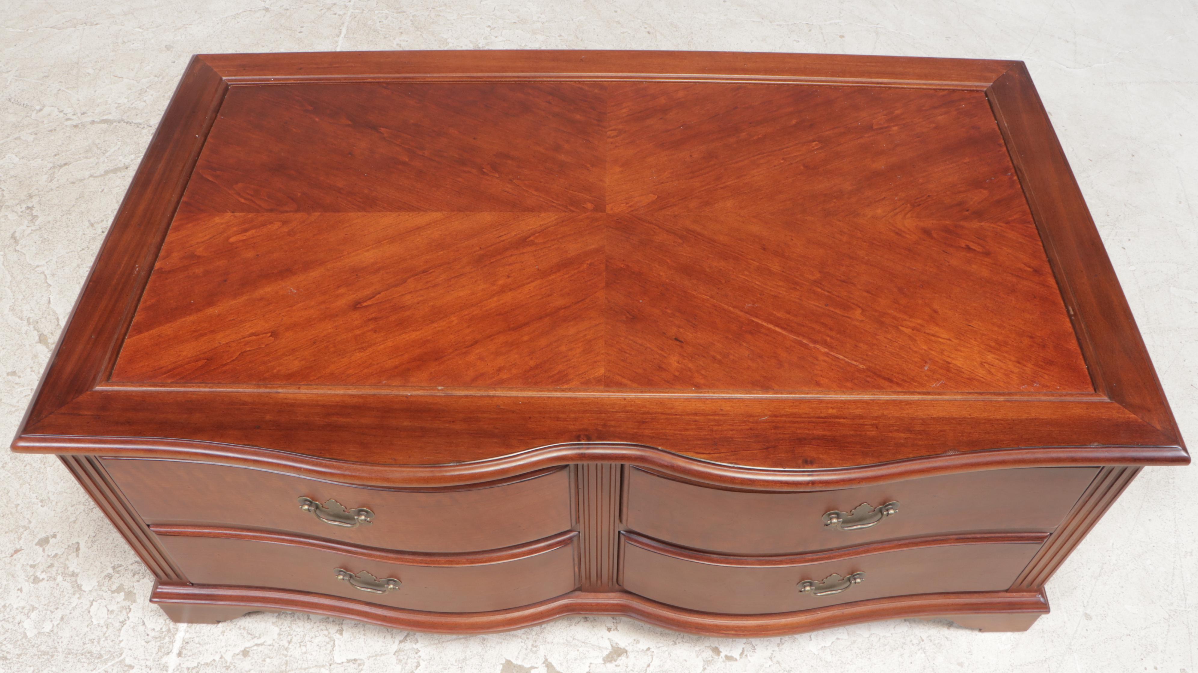 Riverside Furniture Federal Style Cherrywood Four-Drawer Coffee Table