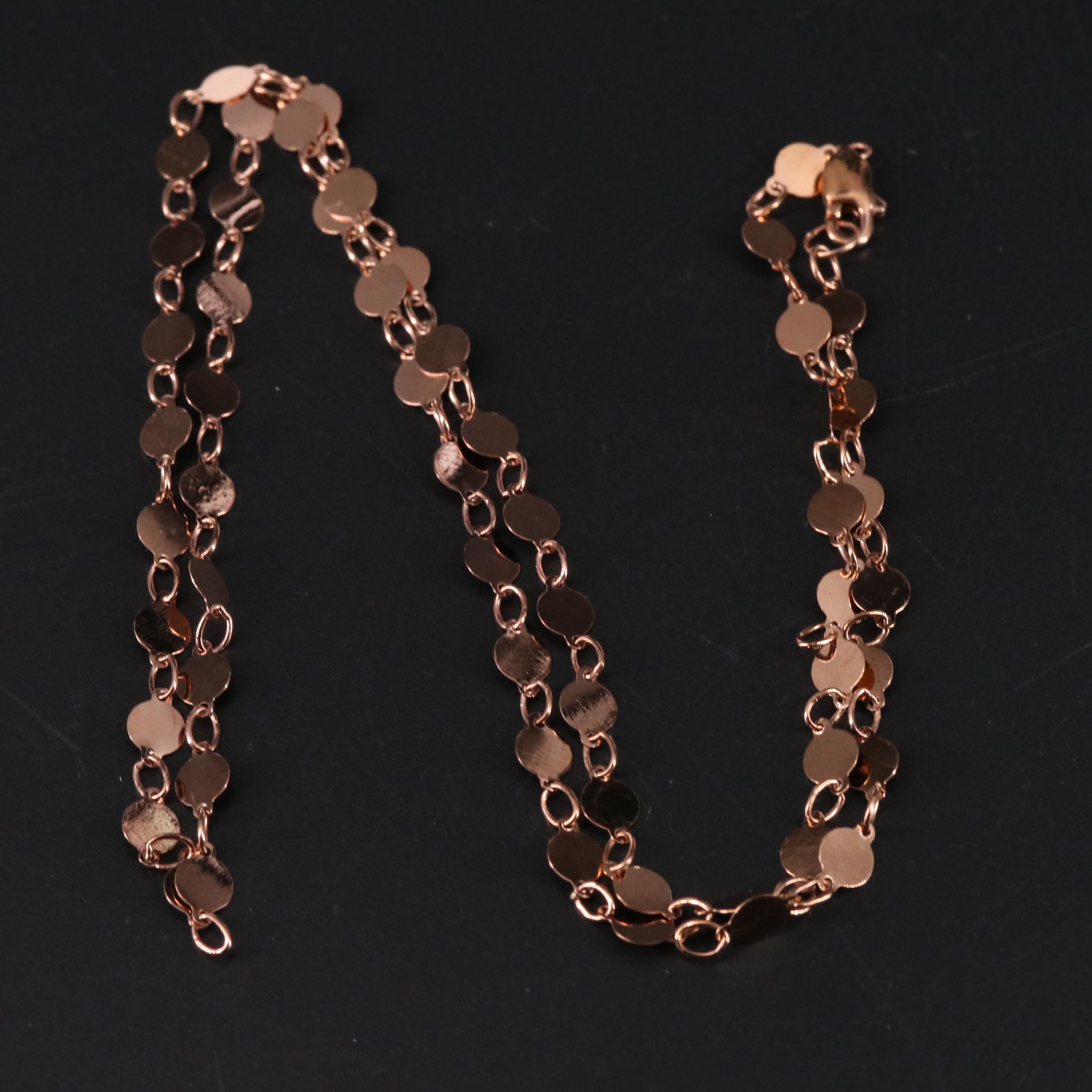 14K Rose Gold Fancy Link Necklace
