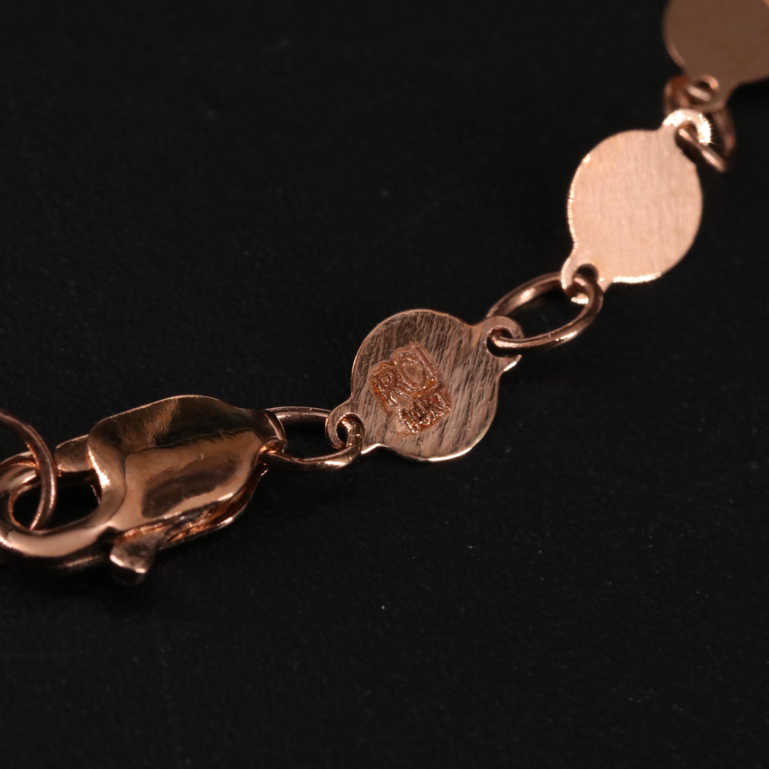 14K Rose Gold Fancy Link Necklace