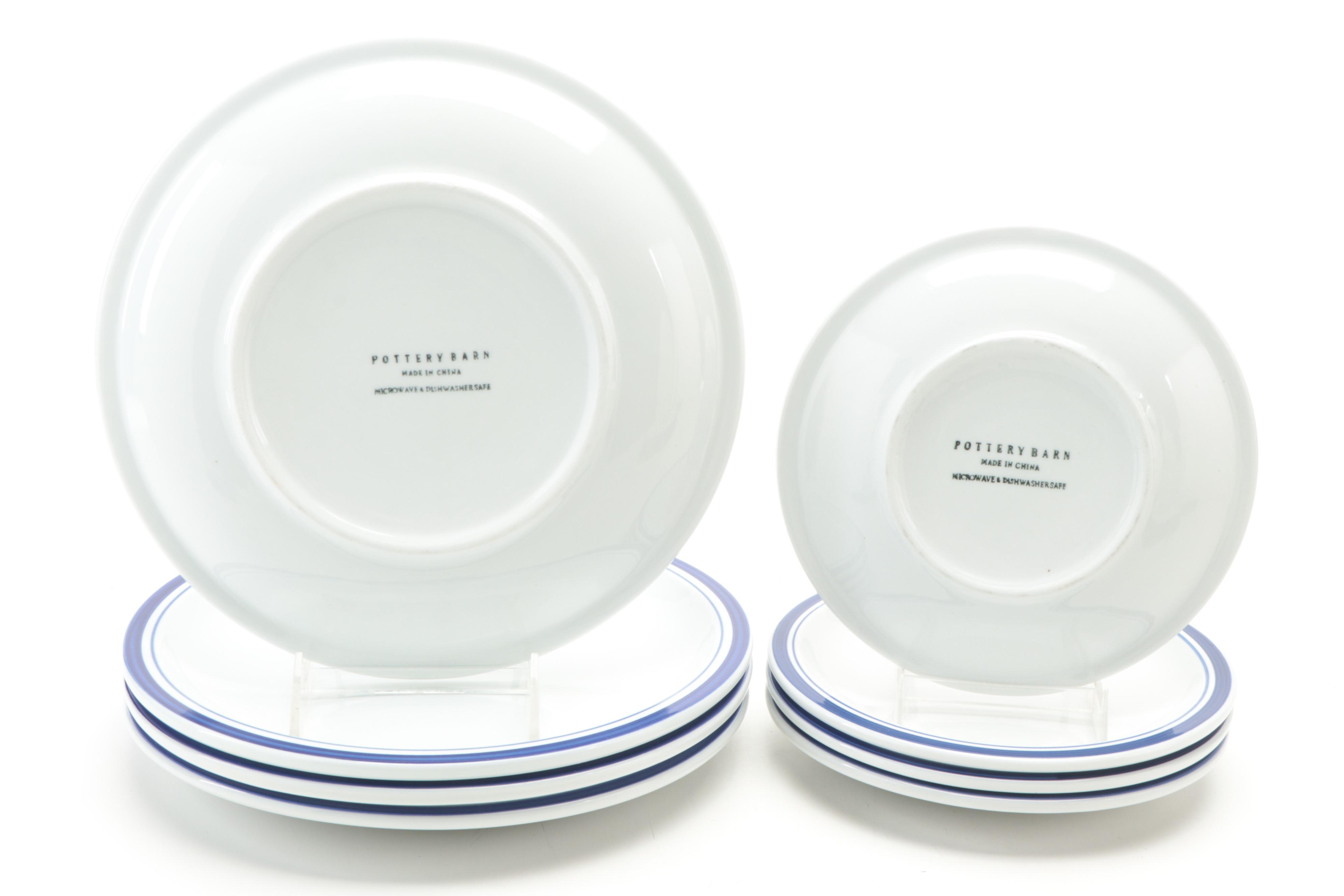 Pottery Barn and Crown Ceramic Plates with Other Splatterware Bowls