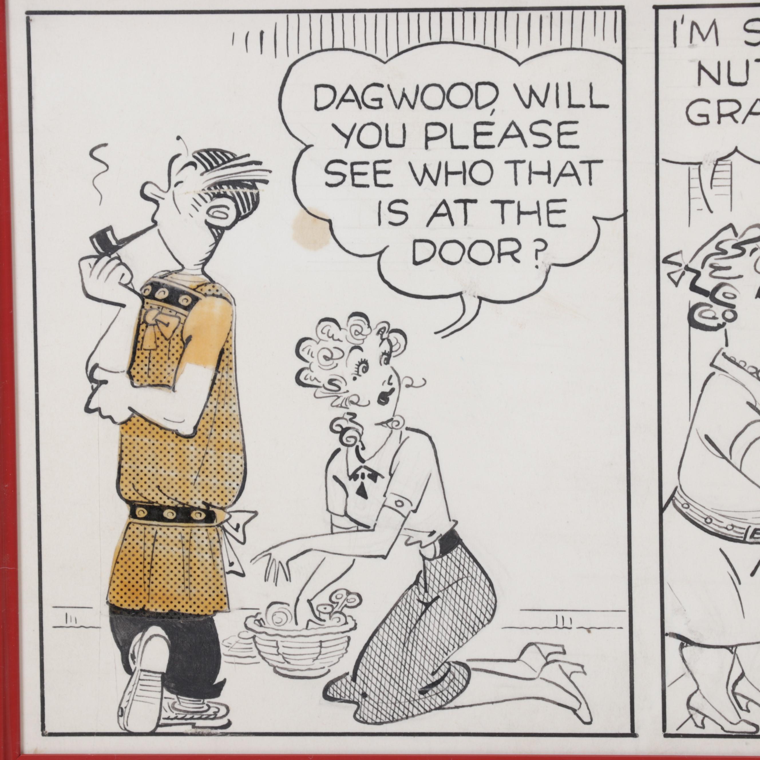 Chic Young "Blondie" Original Comic Strip, 1958