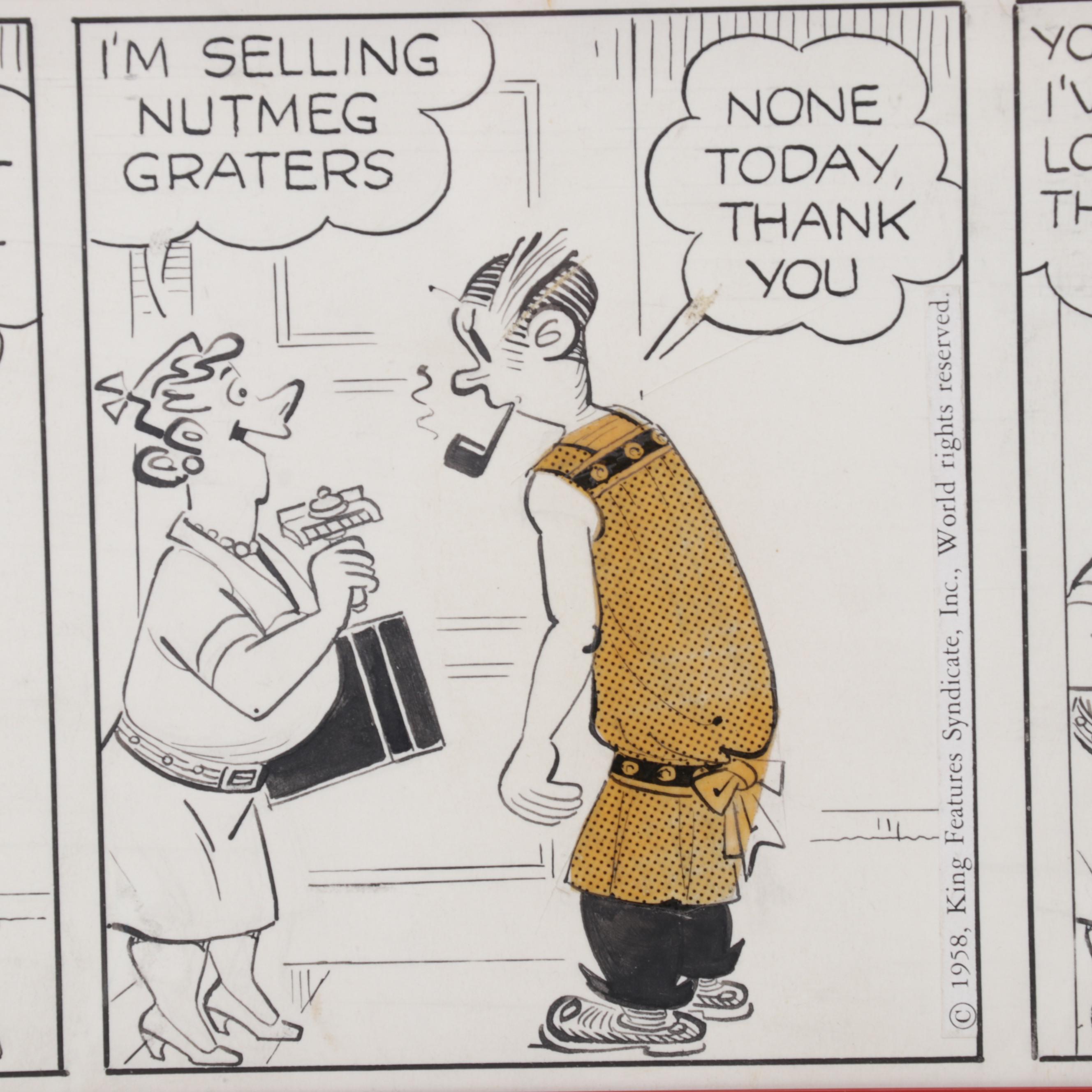 Chic Young "Blondie" Original Comic Strip, 1958