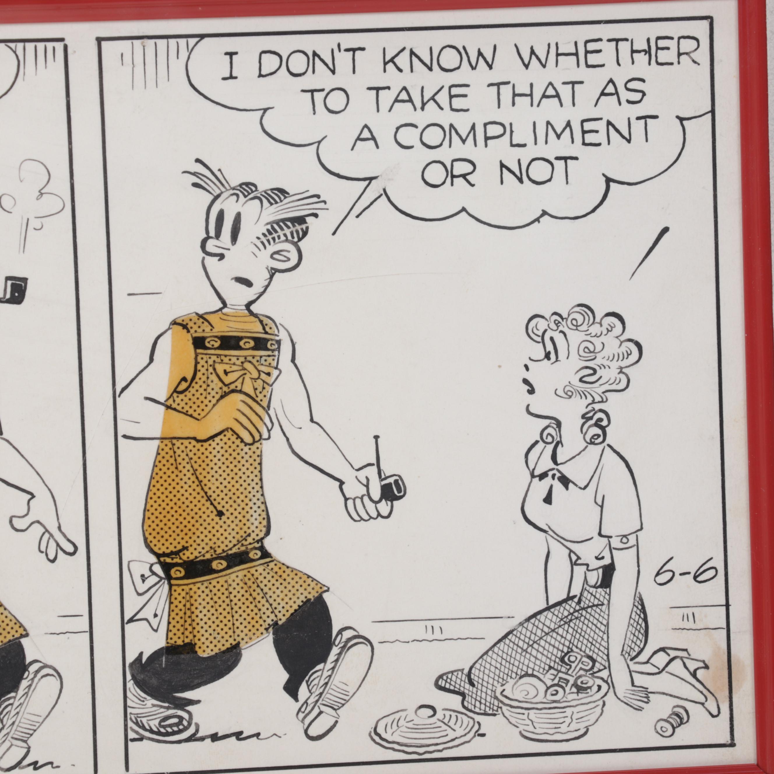 Chic Young "Blondie" Original Comic Strip, 1958