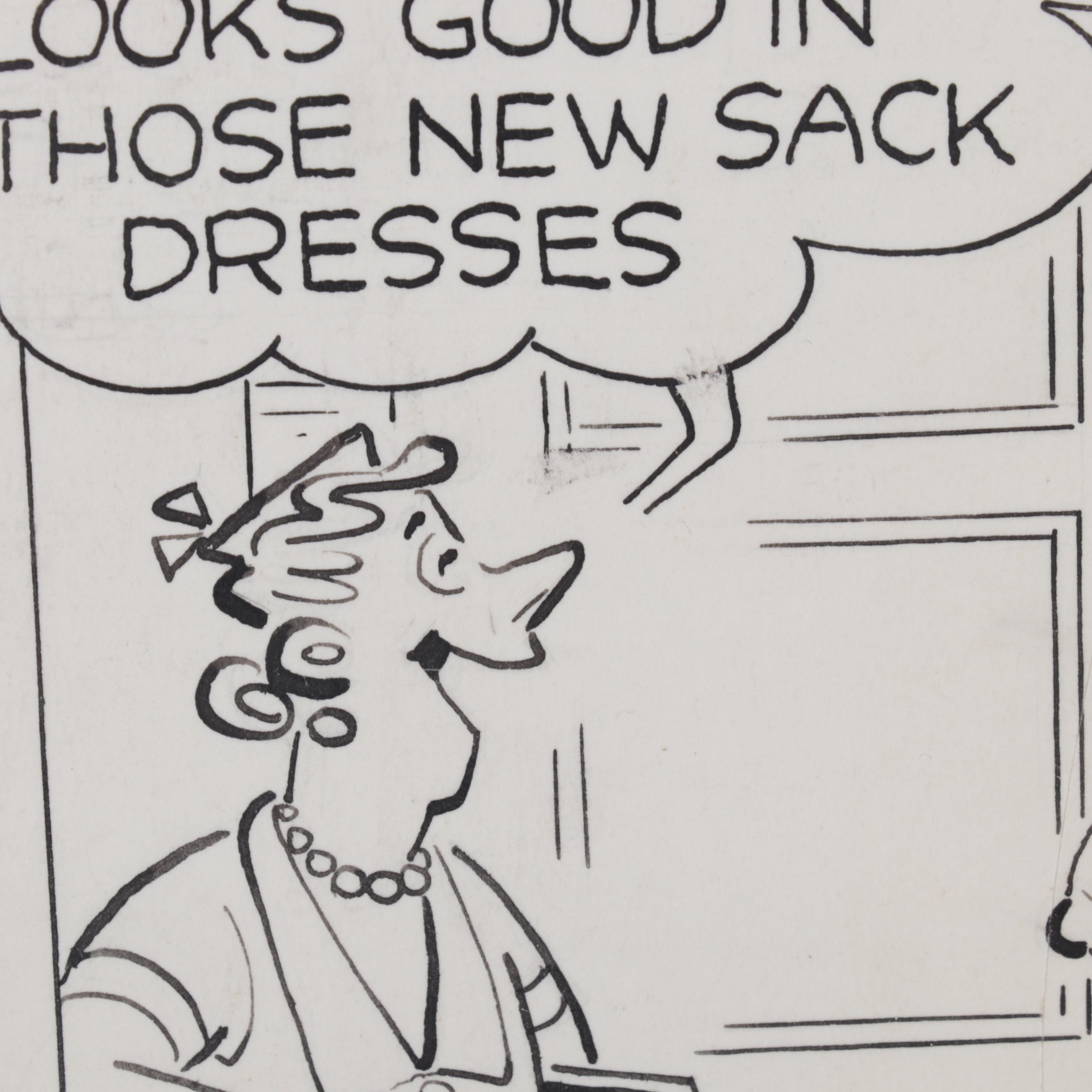 Chic Young "Blondie" Original Comic Strip, 1958