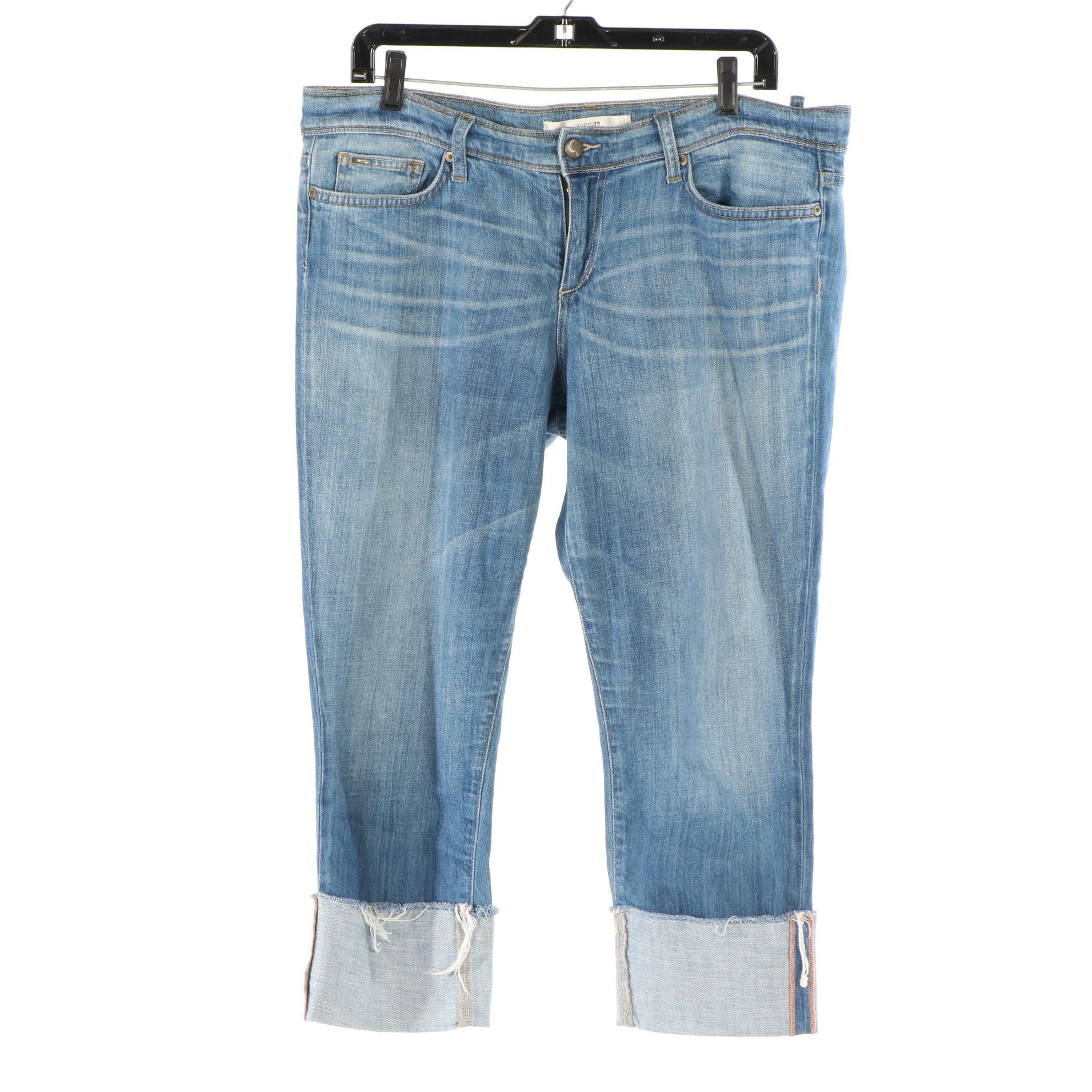 Tibi Boyfriend Jacket, Style Straight Pants, and Joe's Wide Raw Hem Kicker Jeans